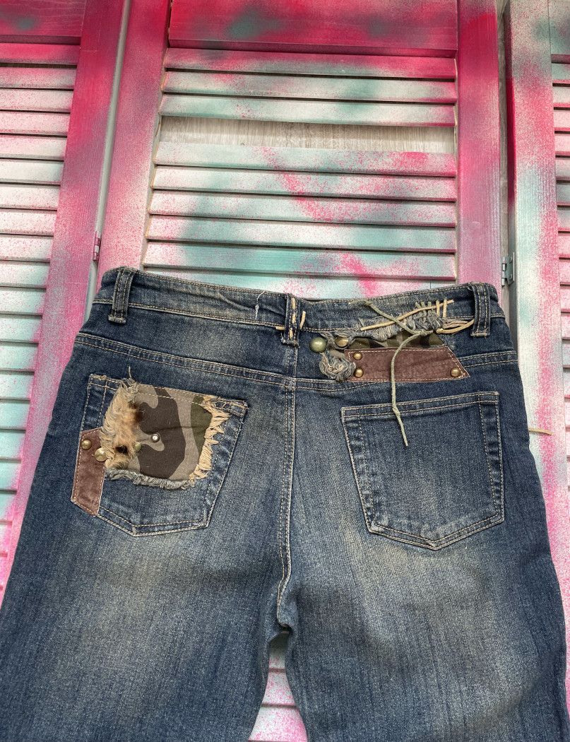 If Six Was Nine Vintage Y2K Apache Retro Style Bootcut Jeans Size 34" / US 12 / IT 48 - 3 Thumbnail