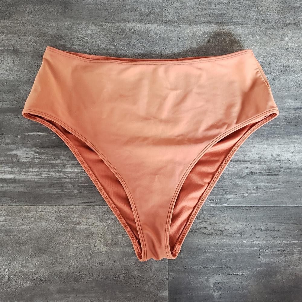 Forever 21 Orange Matte F21 High Waisted Bikini Bottoms Size ONE SIZE - 1 Thumbnail
