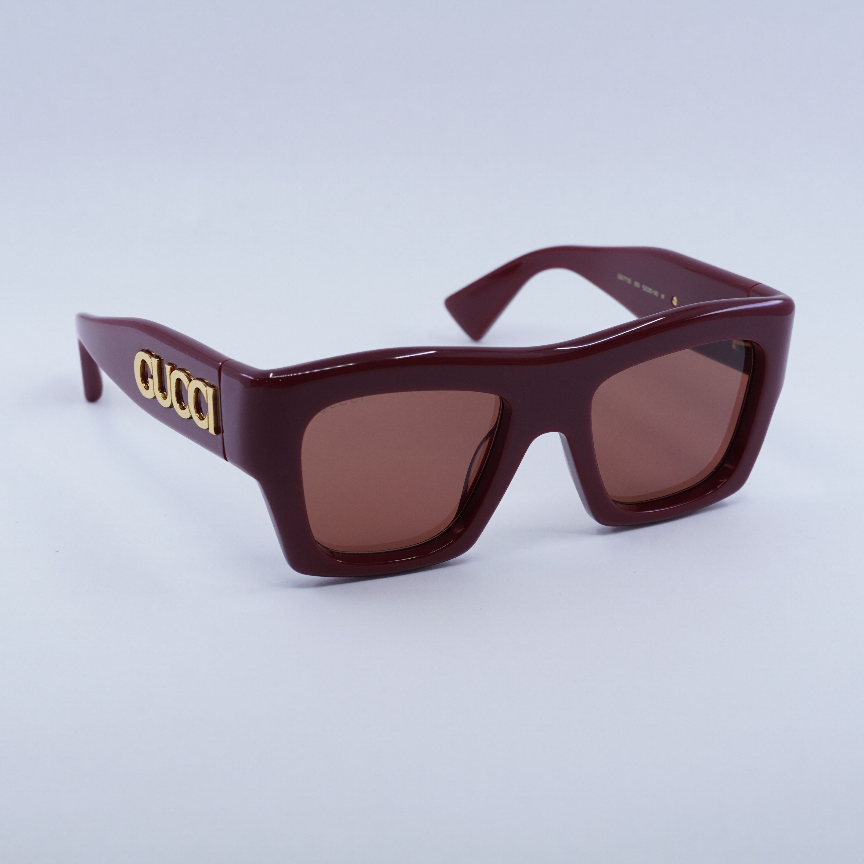 Gucci Gucci GG1772S 003 Sunglasses Burgundy Square Frame Size ONE SIZE - 7 Thumbnail