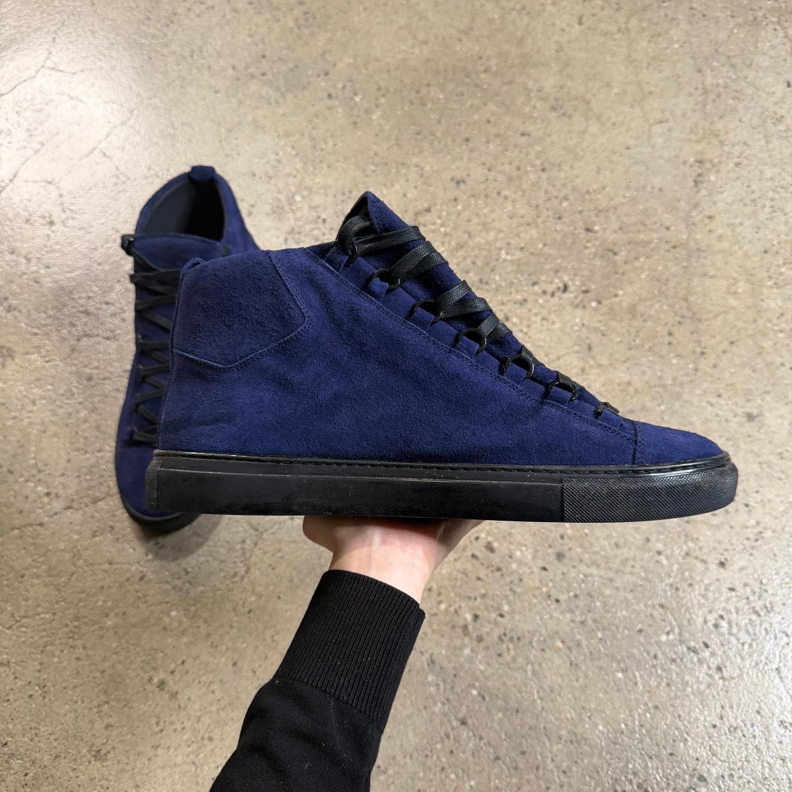 Balenciaga Balenciaga Suede Arena Sneakers (Blue) Size US 12 / EU 45 - 3 Thumbnail