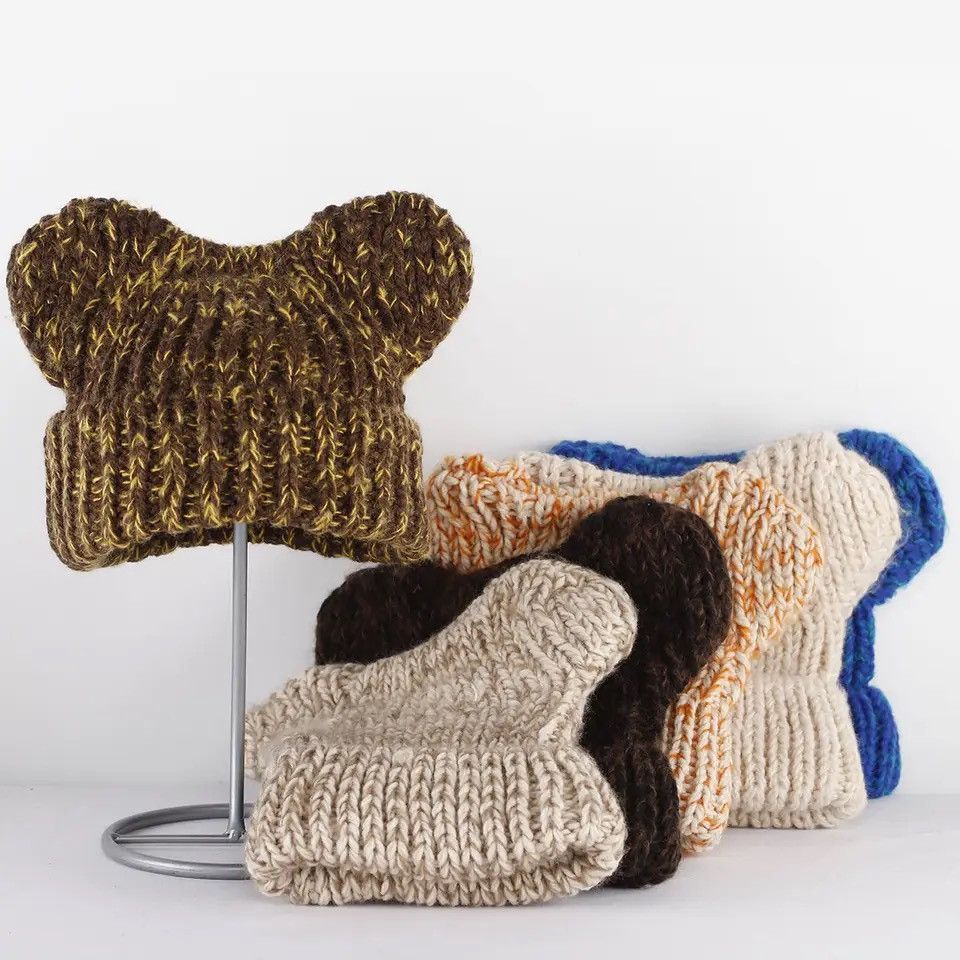 Japanese Brand × Vintage Beanie Spicy Girl Hat cute Bear Ear Size ONE SIZE - 3 Thumbnail
