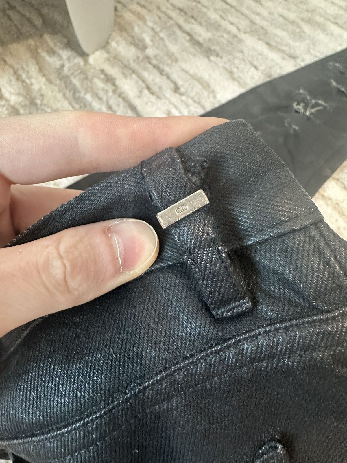 Dior Dior homme ss04 strip waxed distressed jeans Size US 28 / EU 44 - 4 Thumbnail
