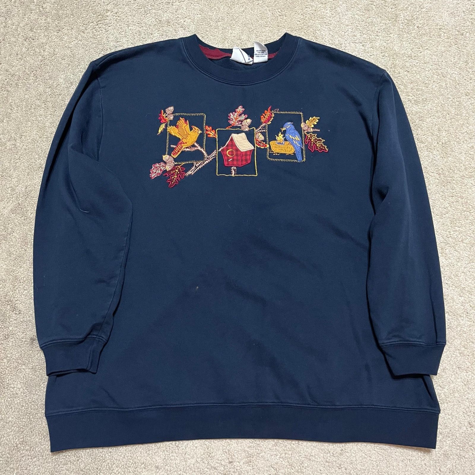 Other Vintage Bobbie Brooks 2 Birds Nature Animal Navy Crewneck XL Size US XL / EU 56 / 4 - 1 Thumbnail