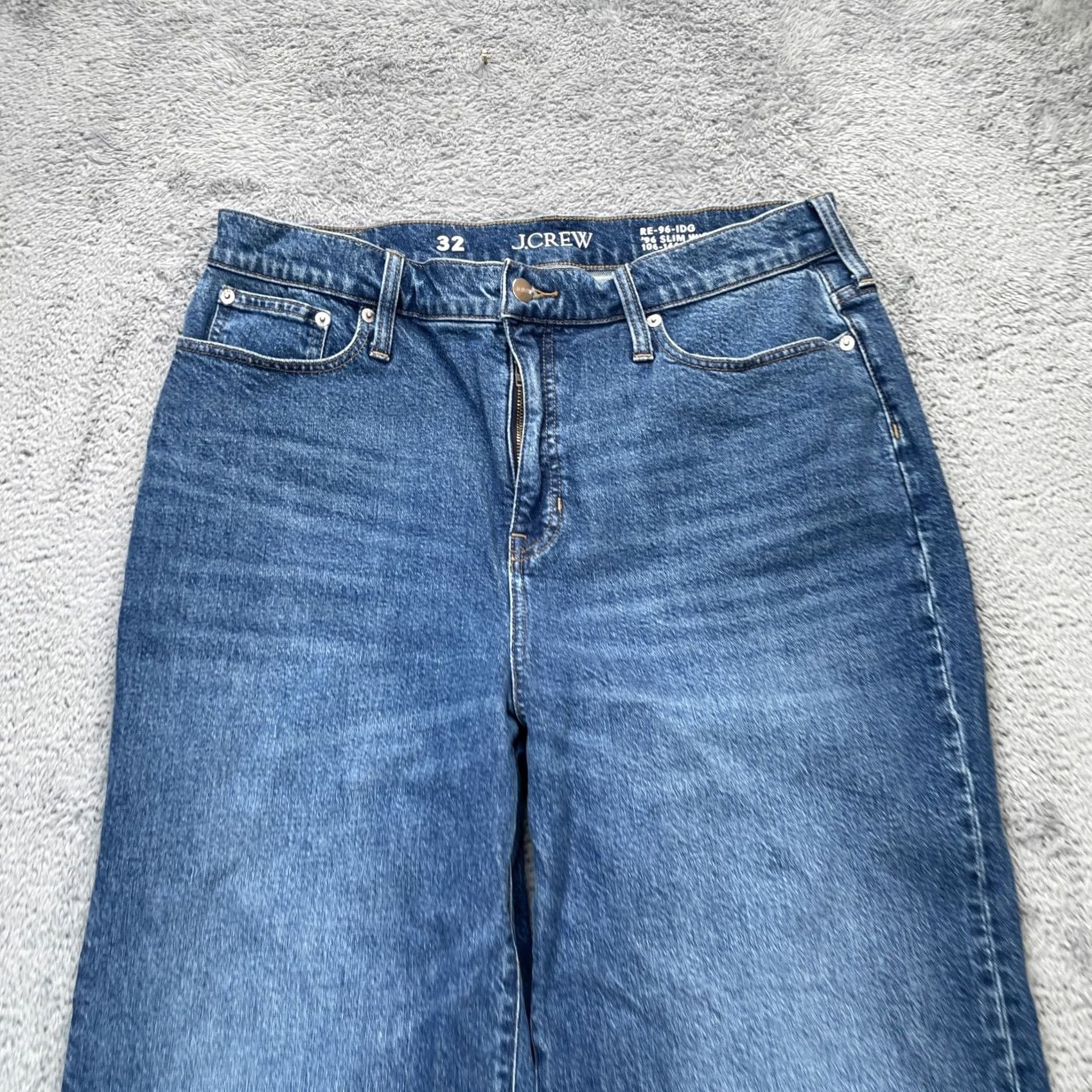 J.Crew J Crew Jeans Womens Blue 32 Slim Fit Wide Leg Stretch Cotton Denim Size 24" / US 00 / IT 34 - 3 Thumbnail