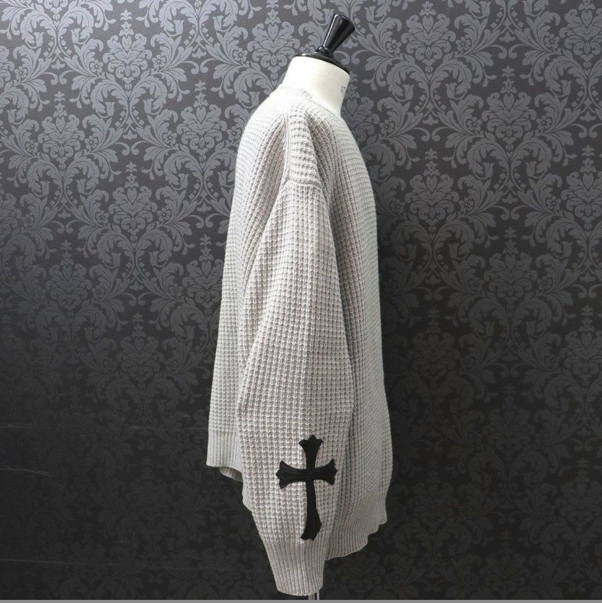 Chrome Hearts Chrome Hearts Cashmere Cross Patch Waffle Knit Sweater Size US L / EU 52-54 / 3 - 6 Thumbnail