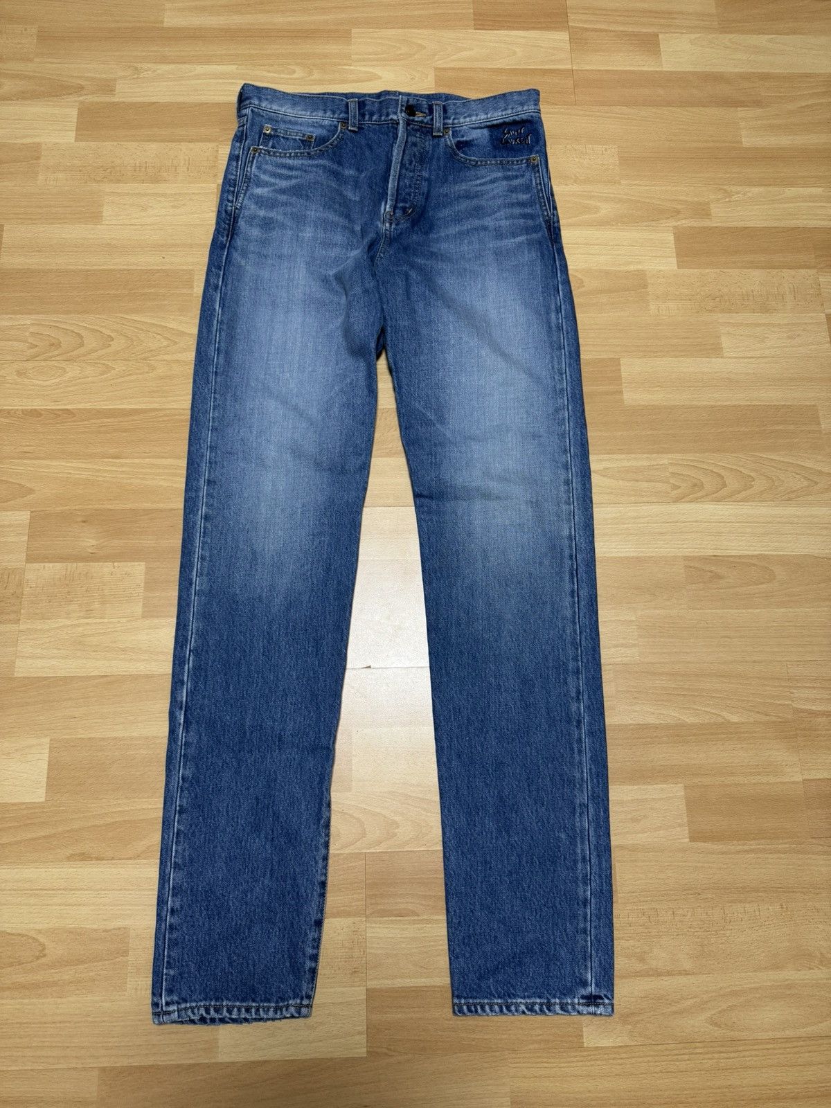Saint Laurent Paris Saint Laurent Paris 2016 D10 Embroidered Jeans Hedi Slimane Size US 31 - 1 Thumbnail