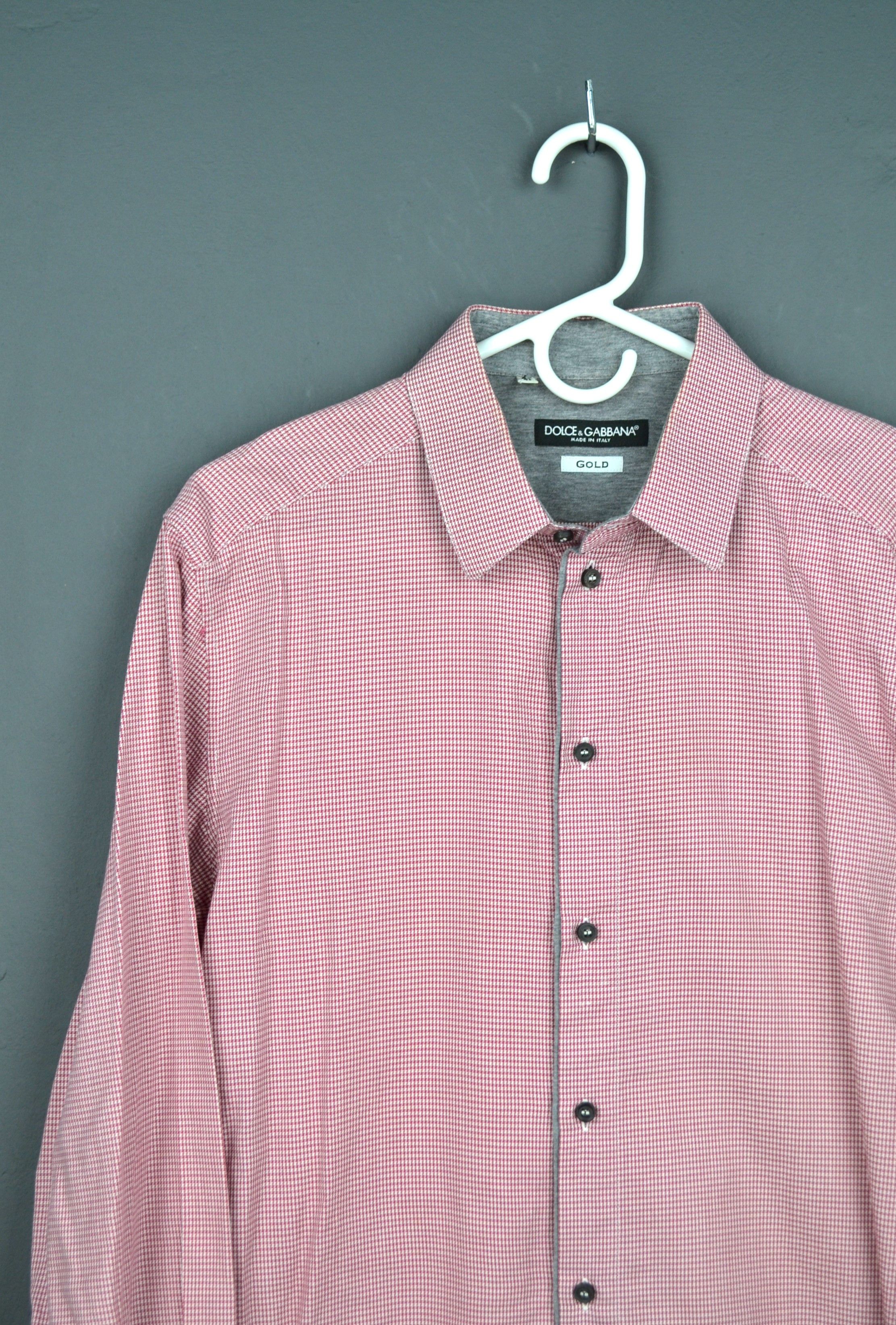 Dolce & Gabbana Dolce & Gabbana Red Pattern Button Up Shirt 16 41 L Size US L / EU 52-54 / 3 - 1 Thumbnail