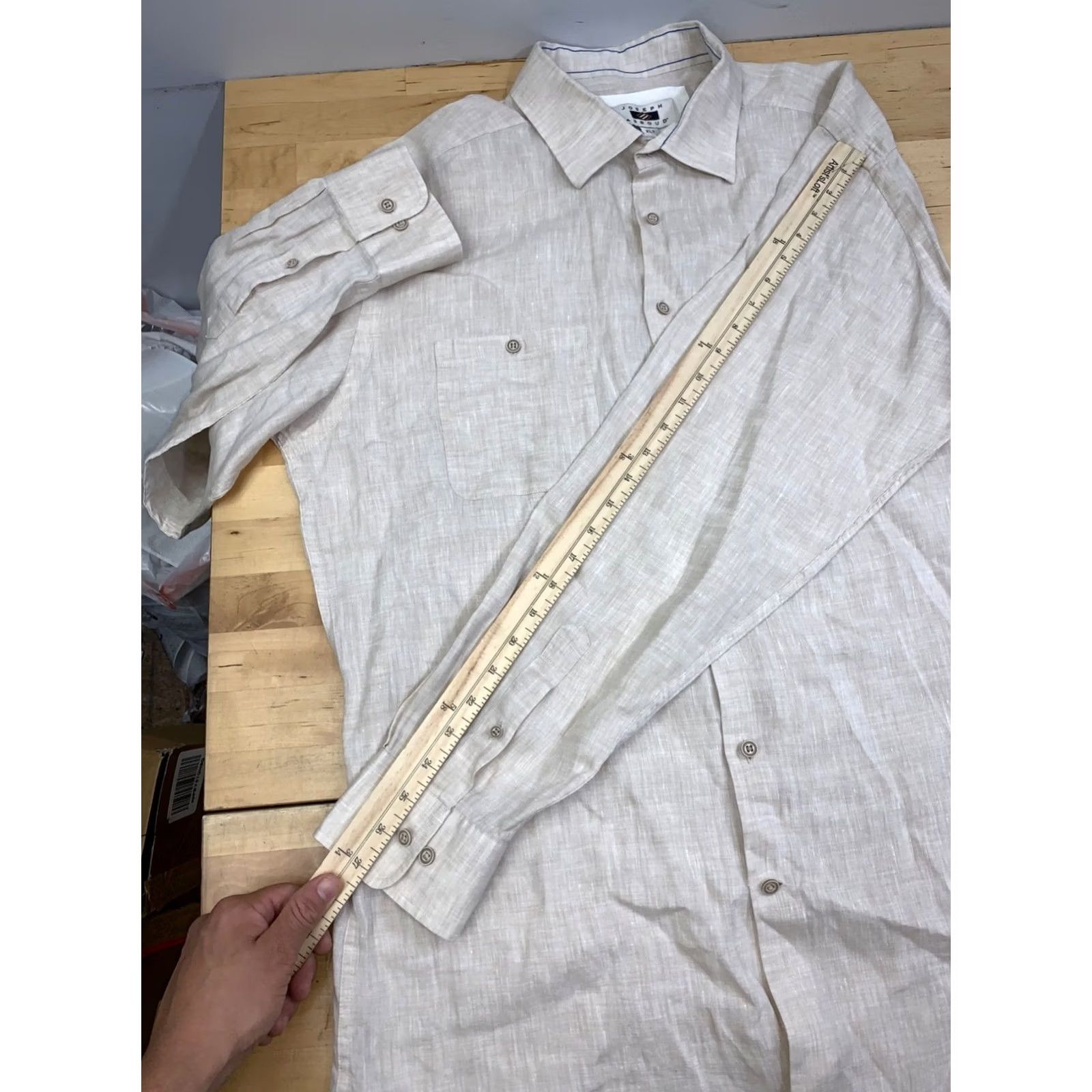 Joseph Abboud Joseph Abboud Linen Button Up Shirt Men XLT Beige Casual Lightweight 13213 Size US XL / EU 56 / 4 - 5 Thumbnail