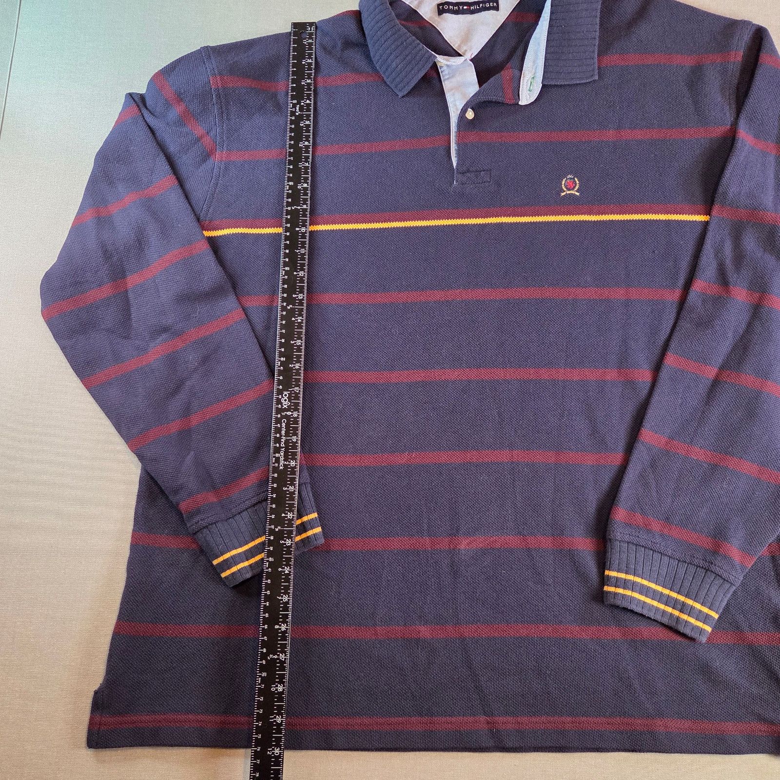 Tommy Hilfiger Tommy Hilfiger XXL Striped Sweater Navy Red Yellow Size US XXL / EU 58 / 5 - 5 Thumbnail