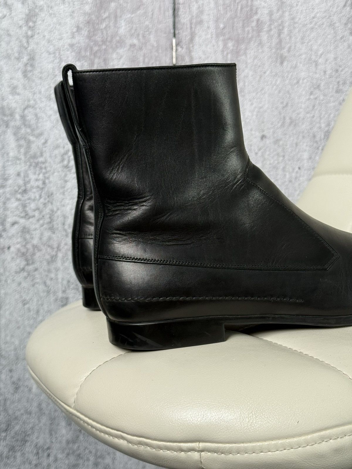 Dior × Hedi Slimane Dior Homme AW 2007 HEDI SLIMANE Era Zip-Up Leather Boots Size US 8.5 / EU 41-42 - 9 Thumbnail