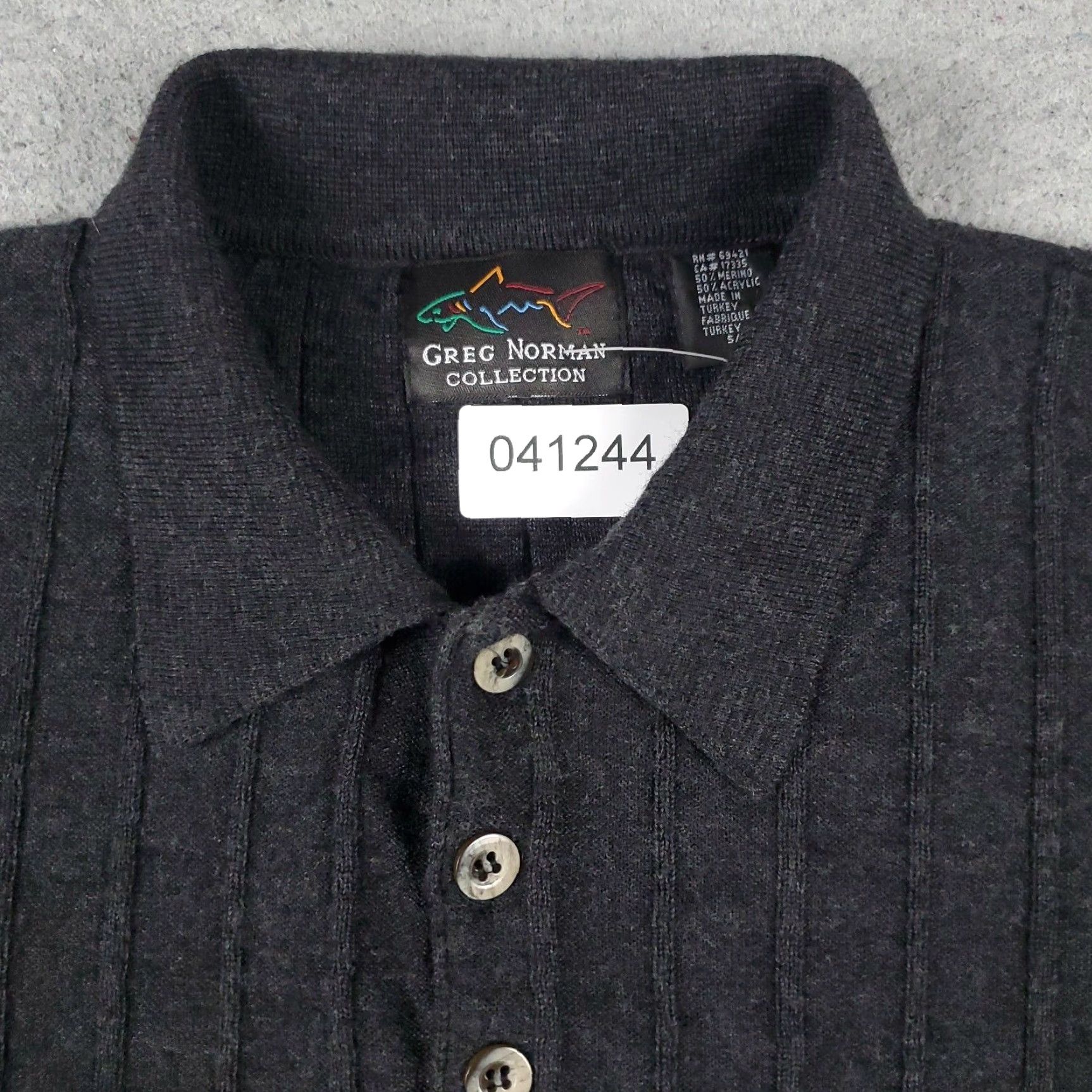 Vintage Greg Norman Mens Small Gray Collared Pullover Sweatshirt Size US S / EU 44-46 / 1 - 2 Thumbnail