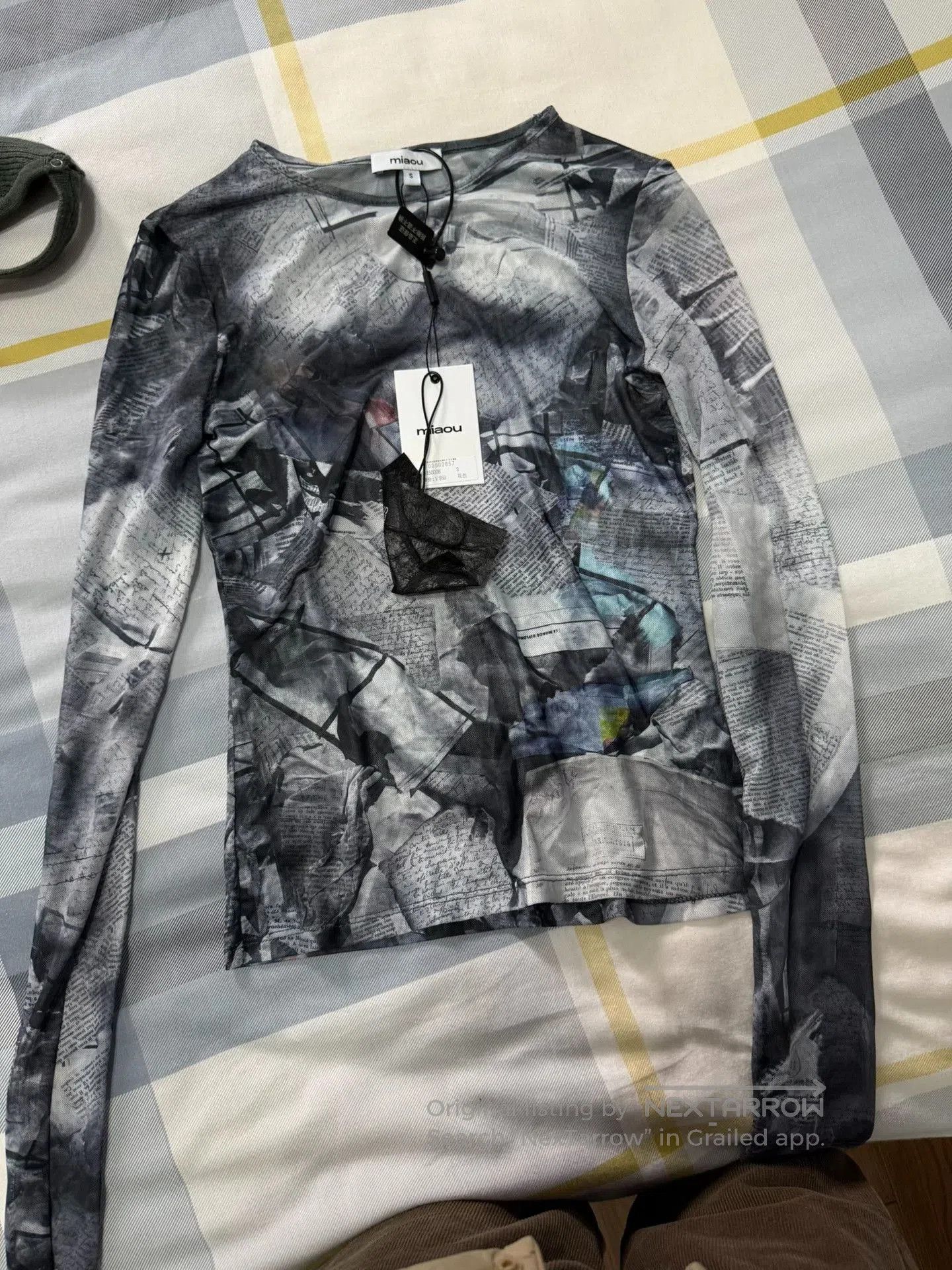 Japanese Brand Miaou Newspaper Print Slim Stretch T. Size M / US 6-8 / IT 42-44 - 1 Thumbnail