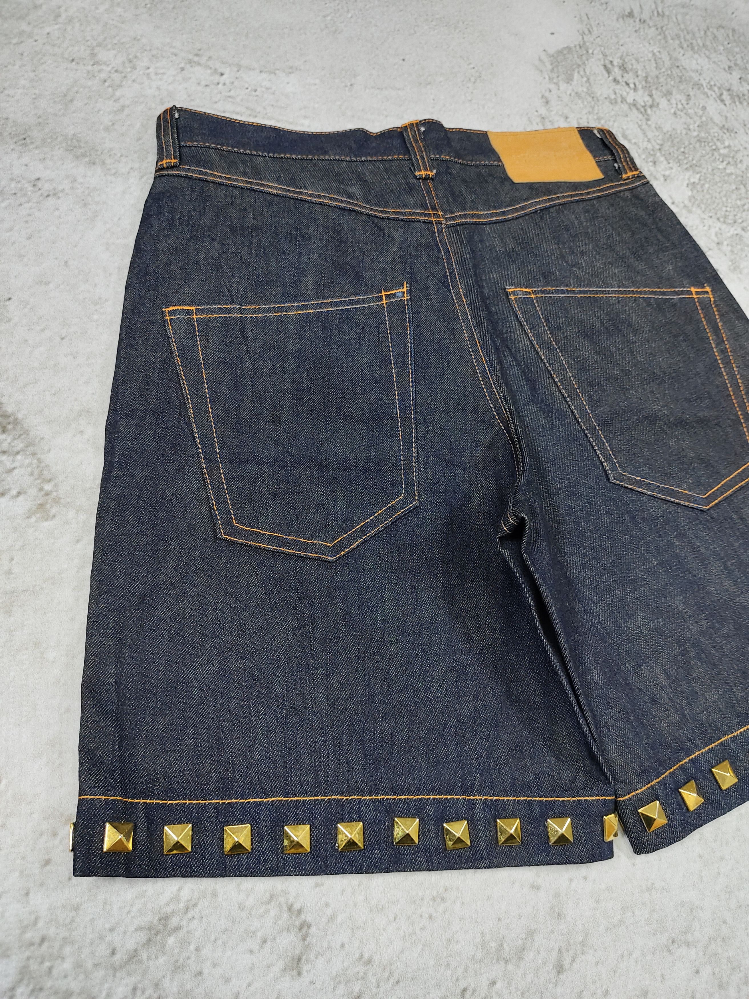 Beams Plus BEAMS- Milk & Coffee Brass Stud Hem Raw Denim Short Size US 31 - 6 Thumbnail