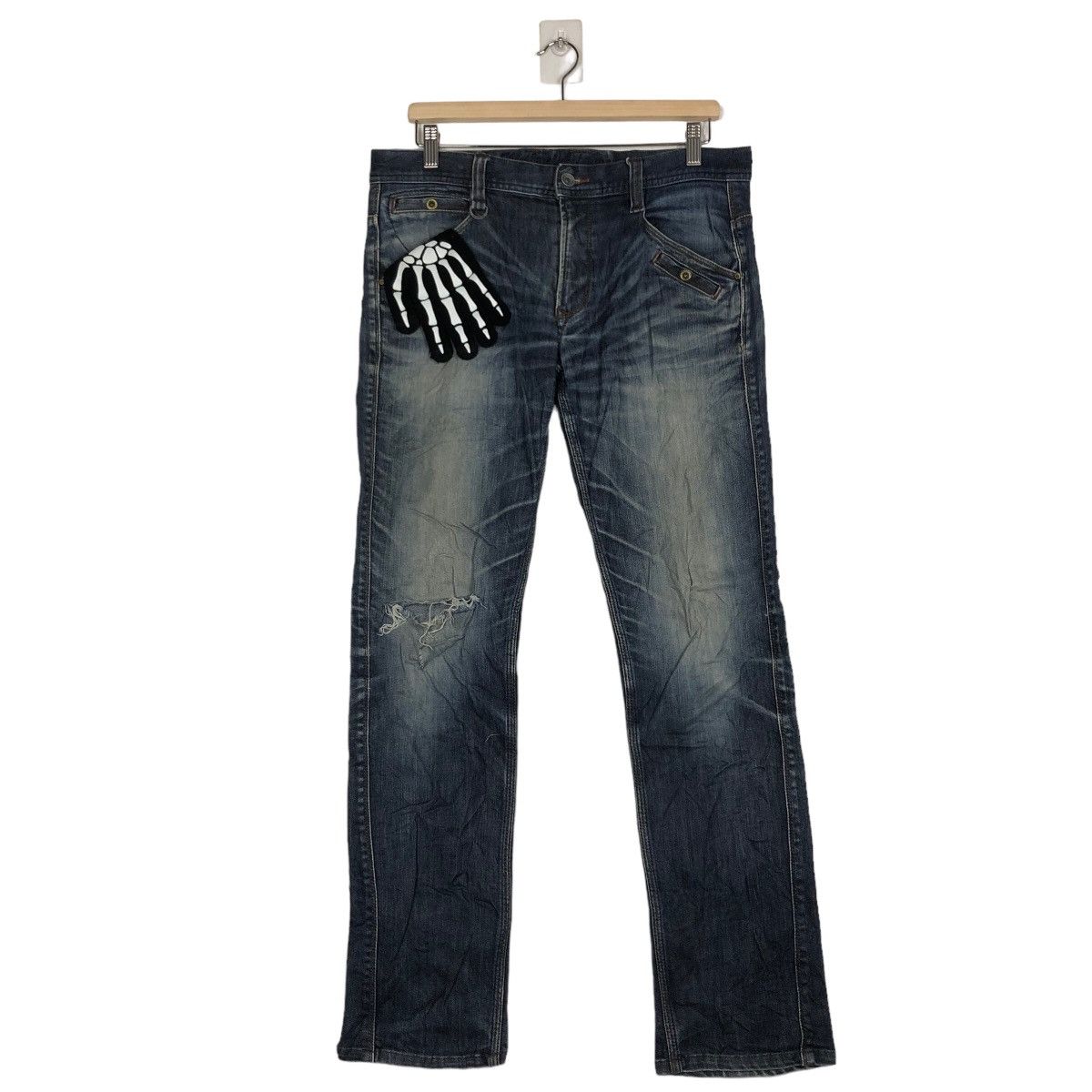 Issey Miyake 🔥RARE DISTRESSED DENIM JEANS NICOLE CLUB ISSEY MIYAKE Size US 33 - 2 Thumbnail