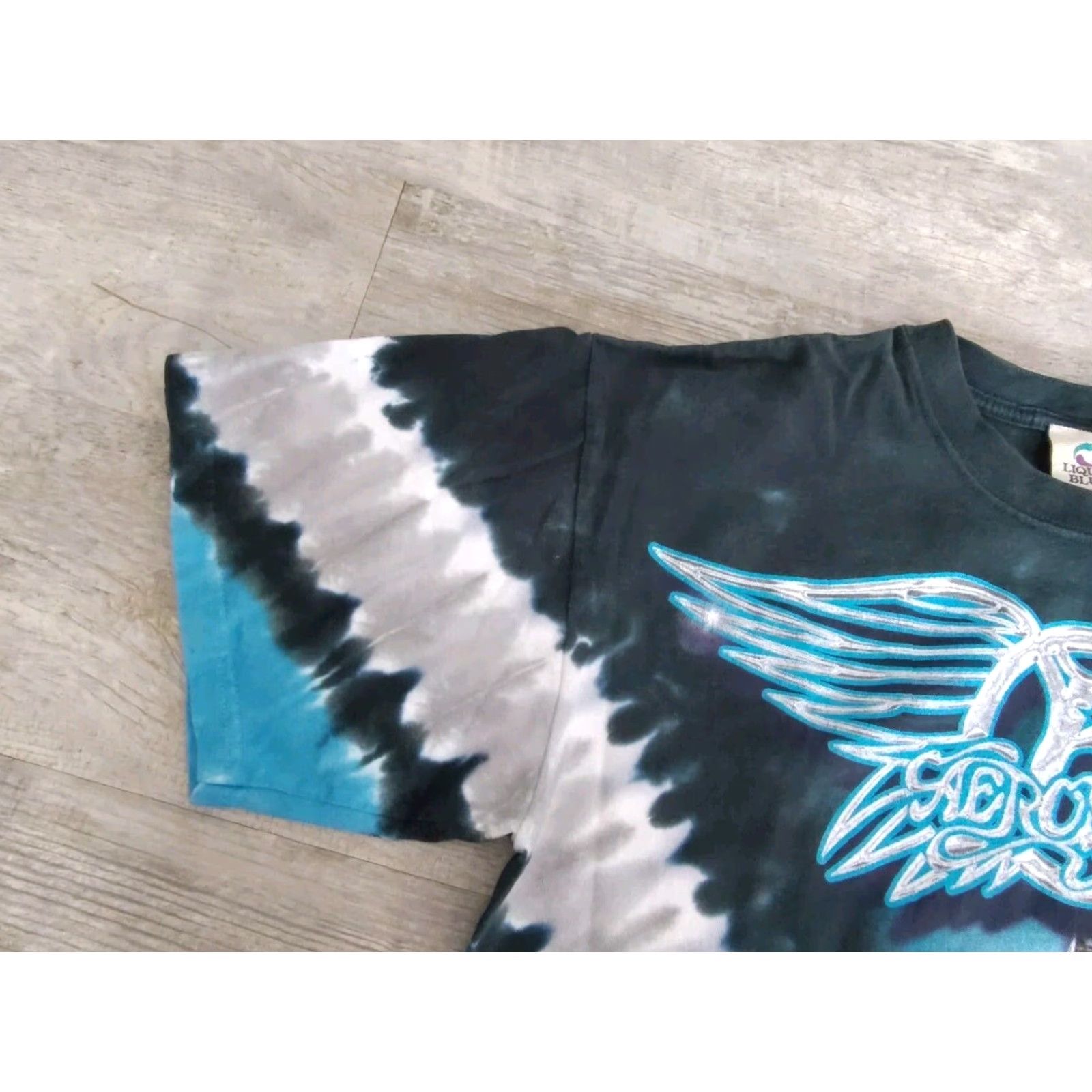 Liquid Blue Liquid Blue Aerosmith Rag Doll Tie-Dye T-Shirt Mens M Crew Neck Short Sleeve Blue Cotton 90s Retro Band Rock Mens Size US M / EU 48-50 / 2 - 5 Thumbnail