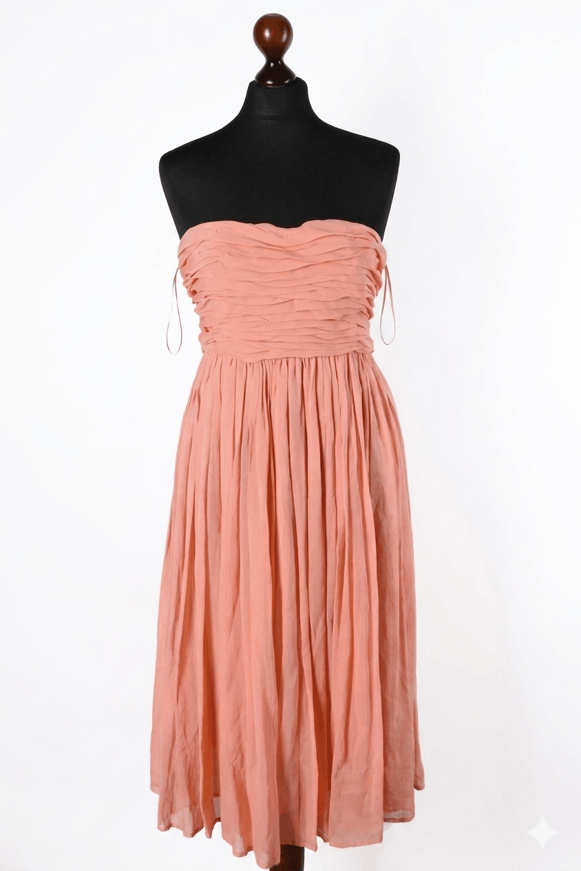 See by Chloe Women's See By Chloe Pleated Strapless Dress Coral Size XS Size XS / US 0-2 / IT 36-38 - 1 Thumbnail