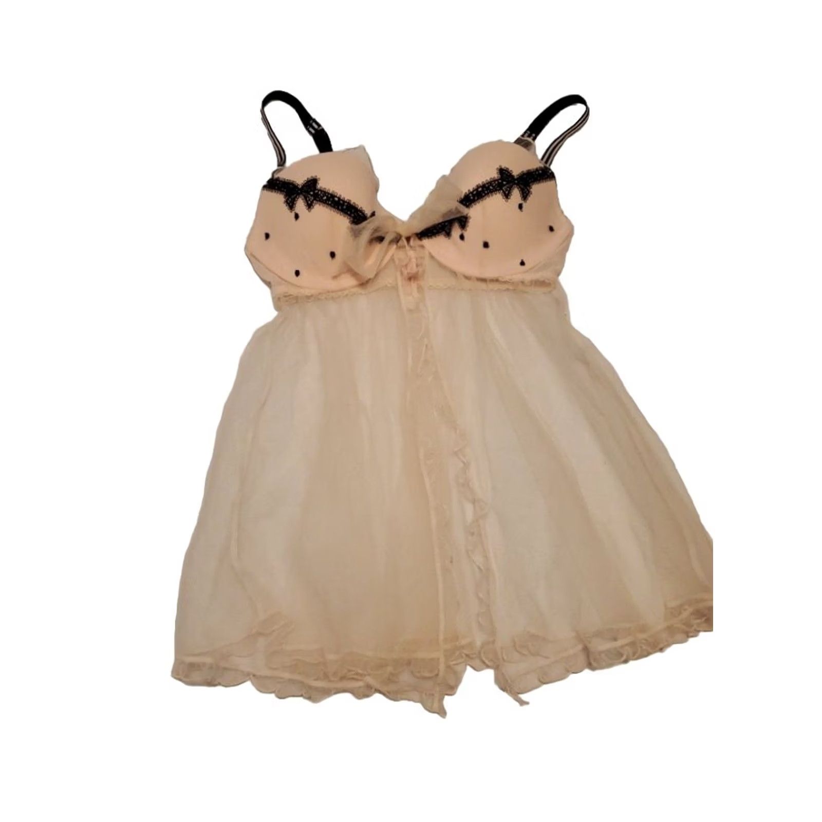 Victoria's Secret Victoria's Secret Lingerie Push Up Lace Padded Light Pink Bows & Strips 36C Size ONE SIZE - 2 Thumbnail
