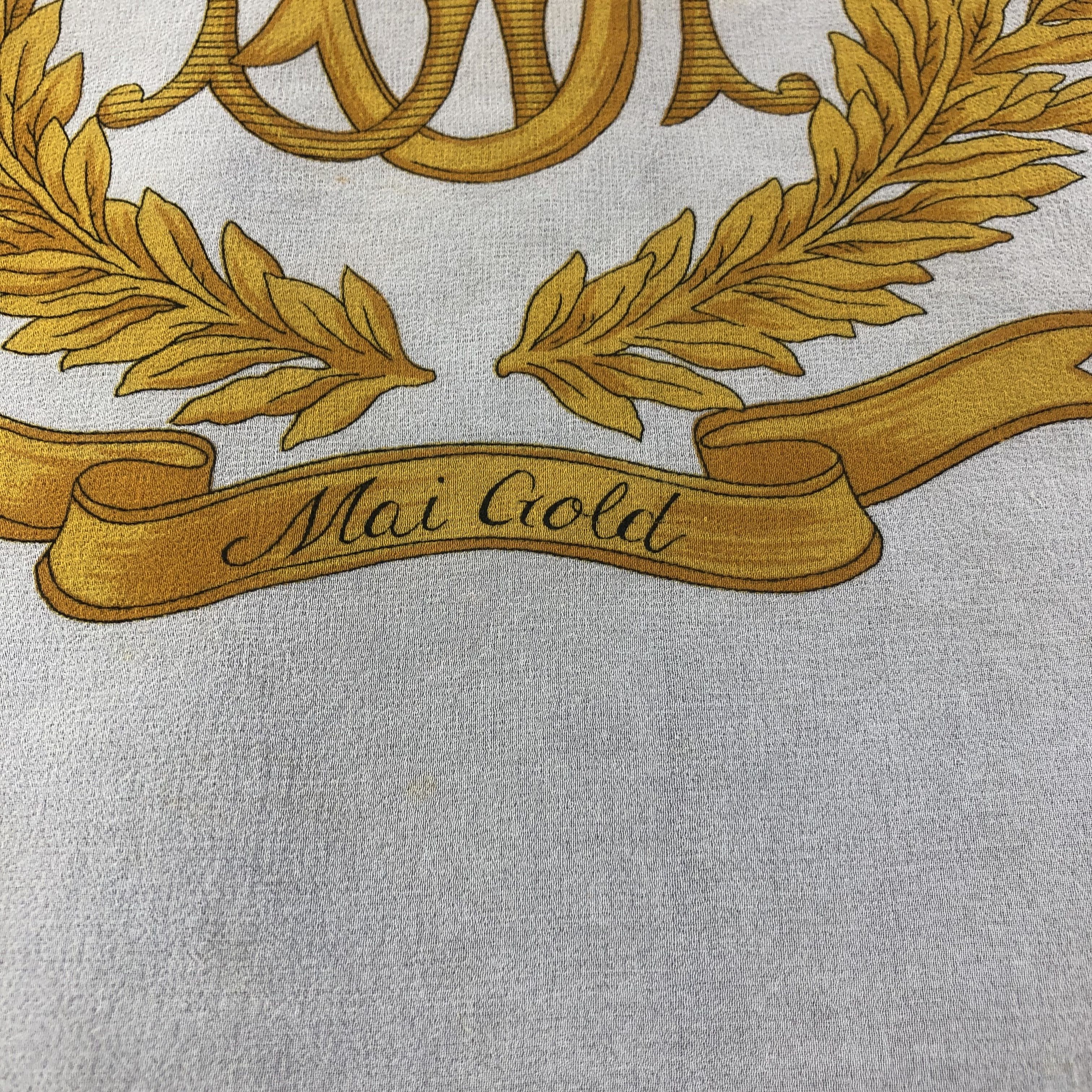 Japanese Brand Mai Gold Slit Thread Silk Scarf M834 Size ONE SIZE - 3 Thumbnail