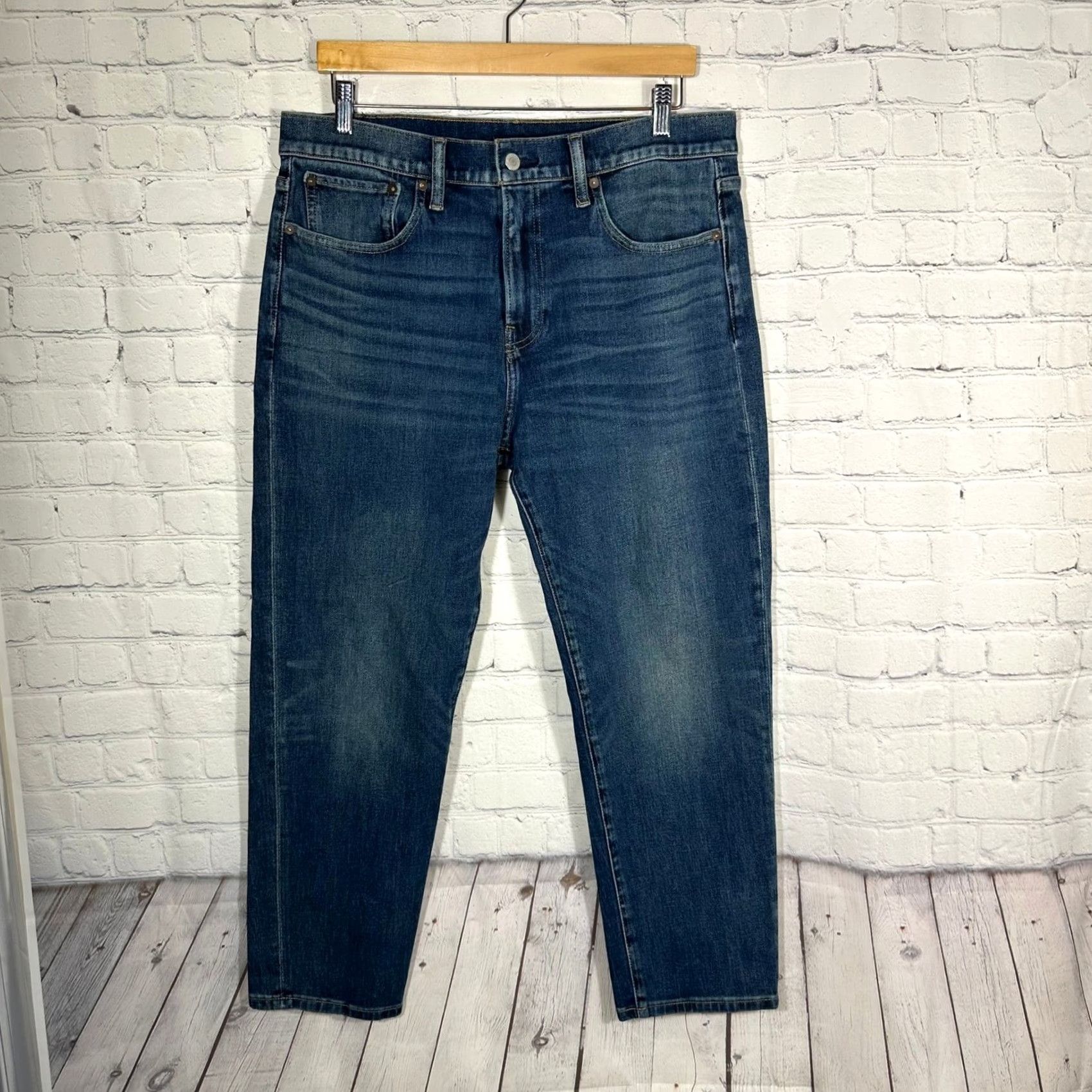 Lucky Brand Lucky Brand 223 Crop Taper Jeans Mens 35x26 Medium Wash Blue Denim Pants Size US 35 - 2 Thumbnail
