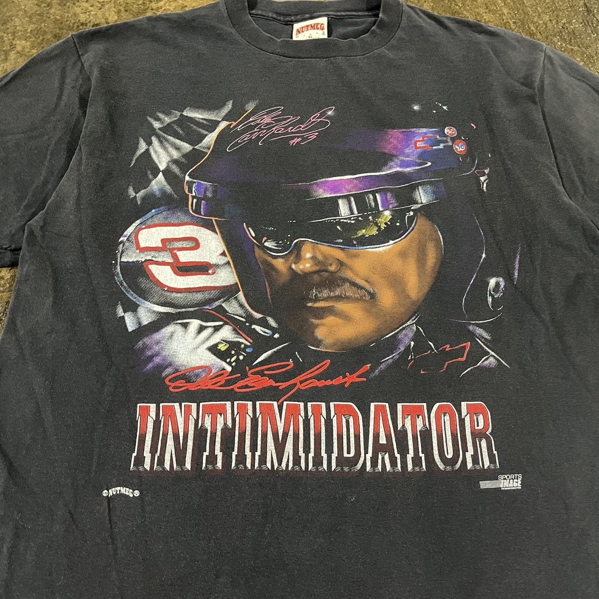 NASCAR × Vintage CRAZY VINTAGE DALE EARNARDT INTIMIDATOR FADED NUTMEG TEE Size US XL / EU 56 / 4 - 6 Thumbnail