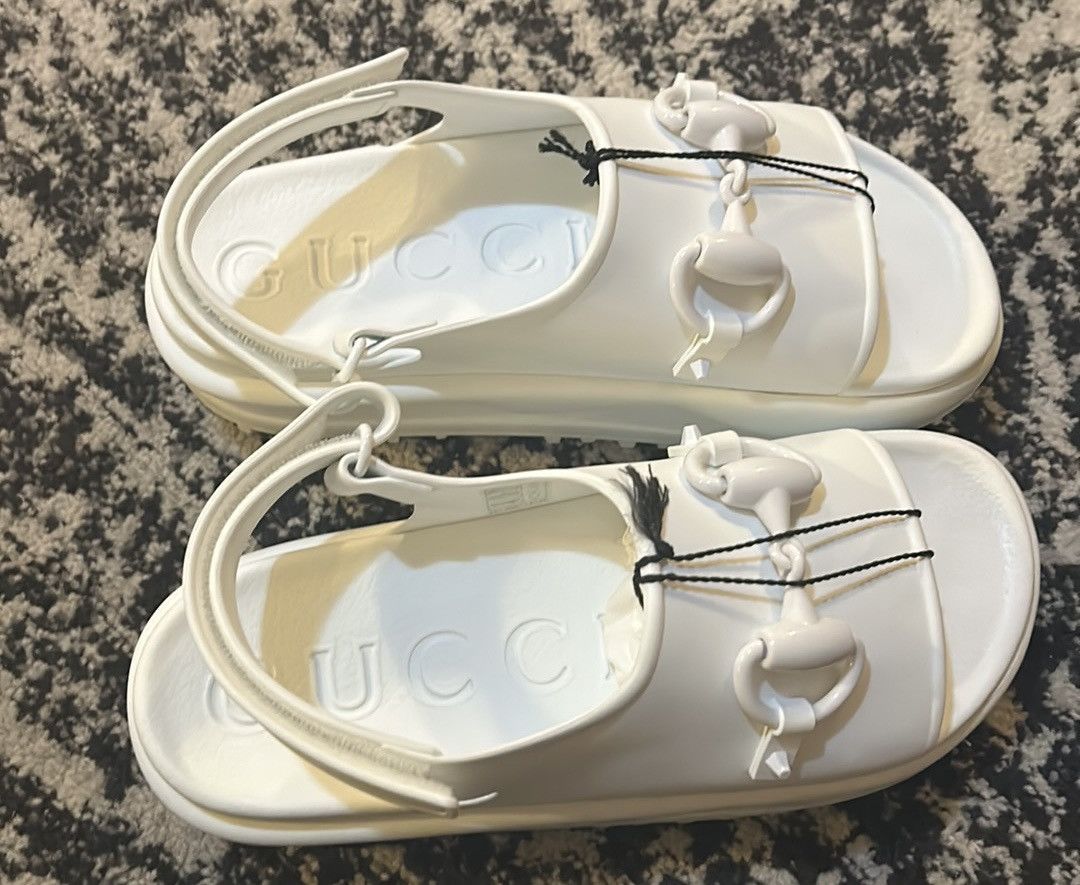 Gucci Gucci Horsebit Flatform Sandal white Size US 9 / IT 39 - 5 Thumbnail
