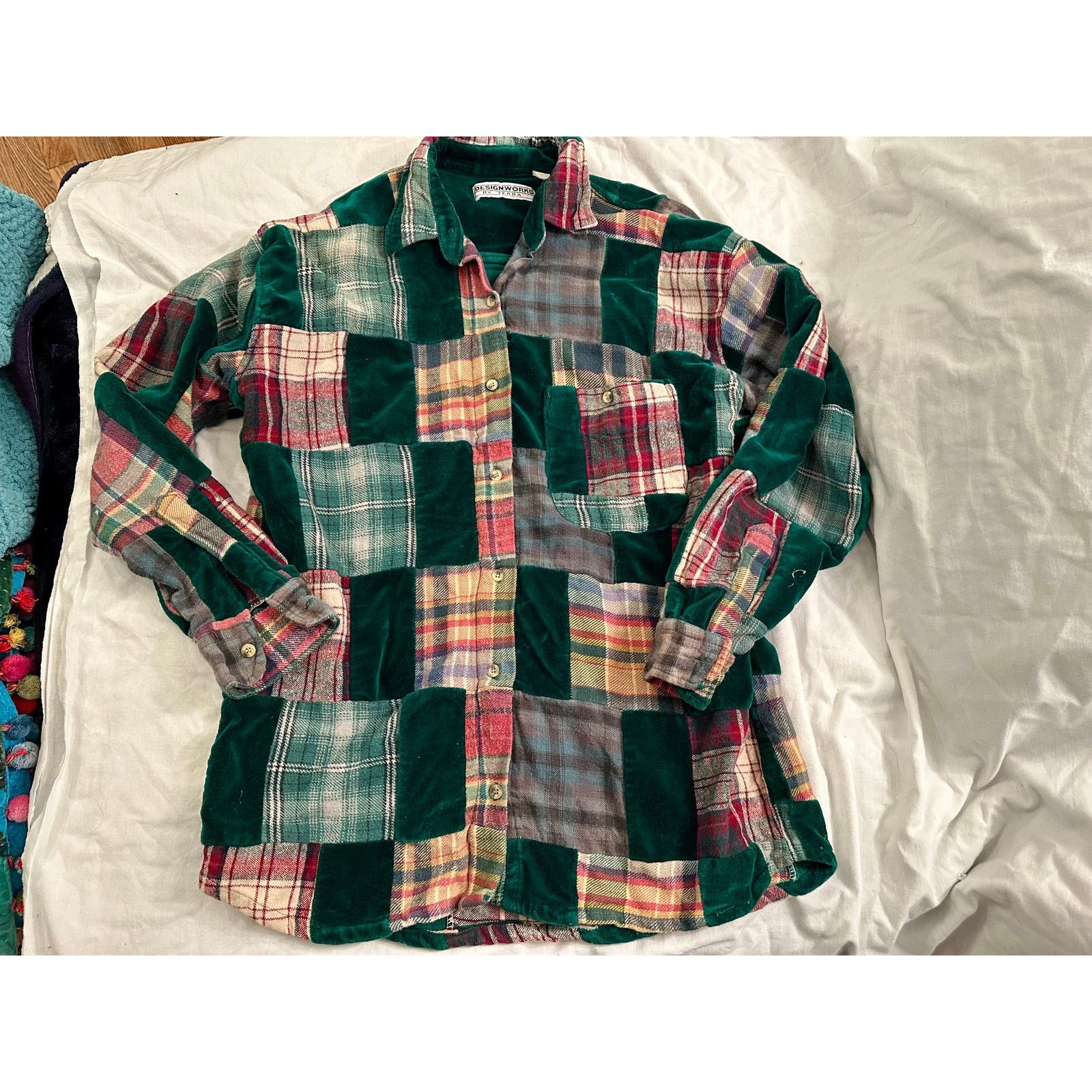 Other VINTAGE VELVET FLANNEL PATCHWORK PLAID SHIRT OR JACKET Size M / US 6-8 / IT 42-44 - 7 Thumbnail