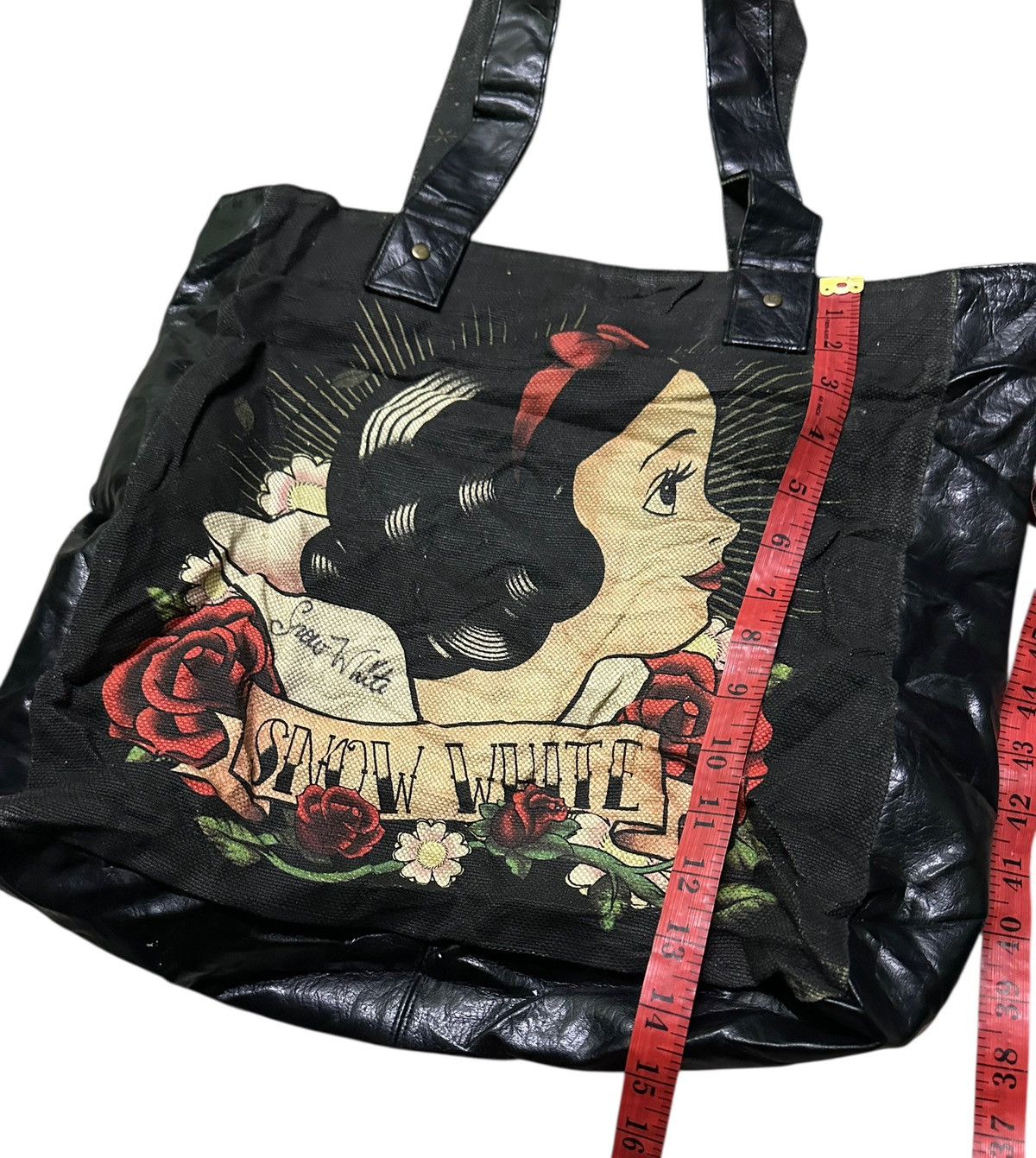 Japanese Brand Snow white canvas leather tote bag Size ONE SIZE - 7 Thumbnail