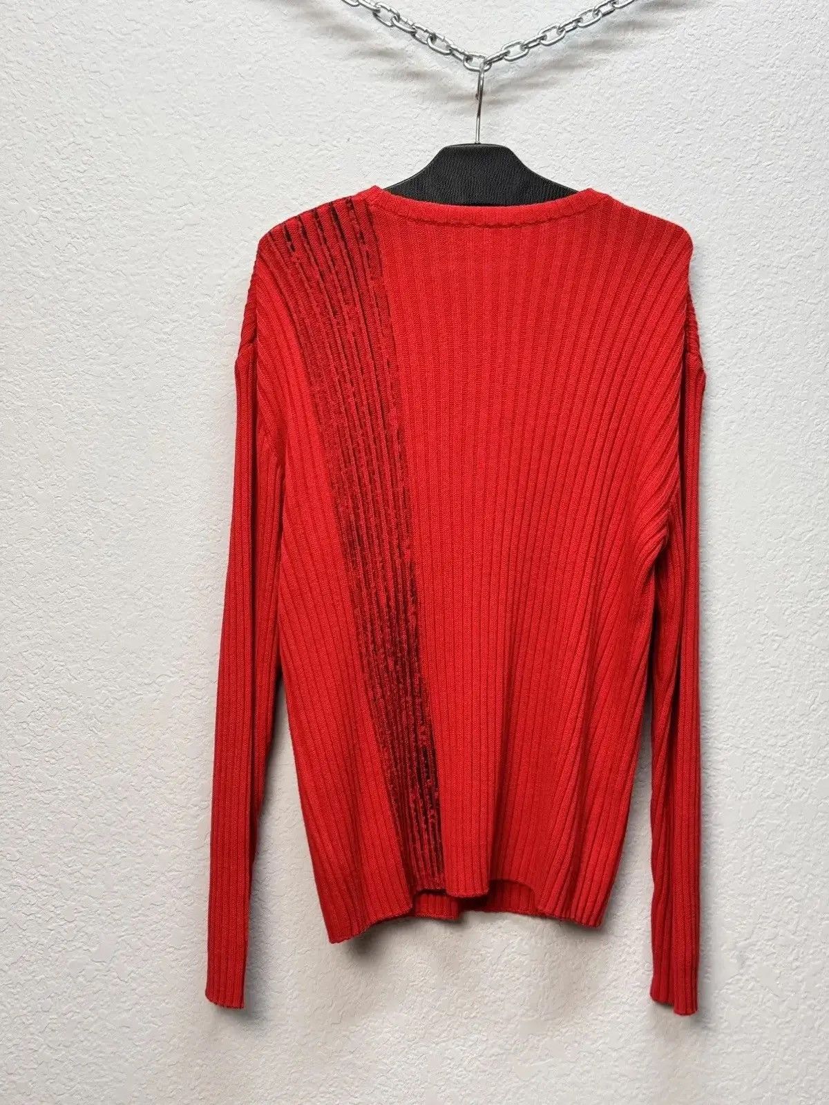 Japanese Brand × Vintage Vintage Y2K Distressed Striped Sweater Faded knit Y2K Effect Size US M / EU 48-50 / 2 - 3 Thumbnail