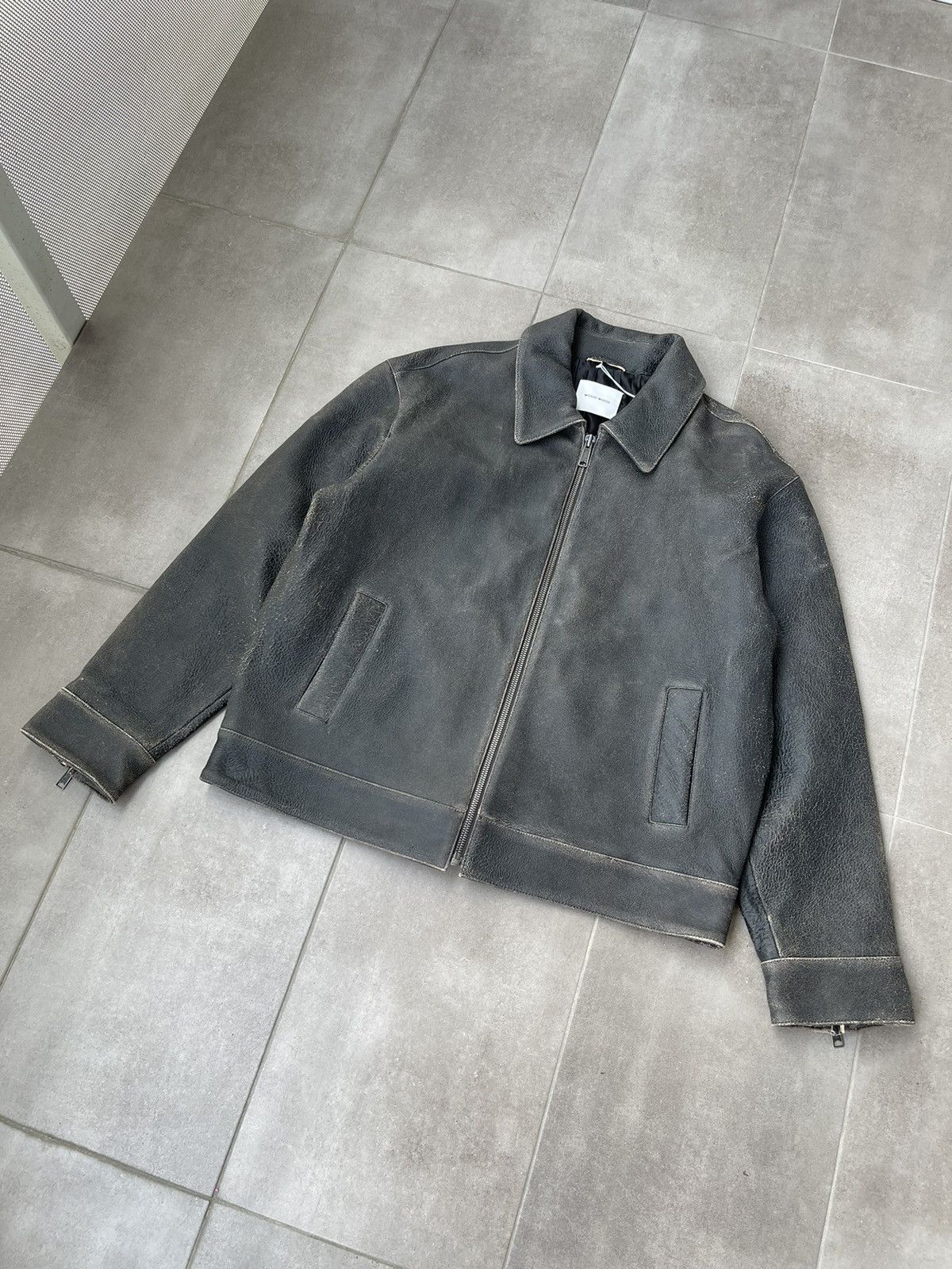 Wood Wood !DS! SS23 Wood Wood Jacob Gray Leather Jacket Size US XXL / EU 58 / 5 - 9 Thumbnail