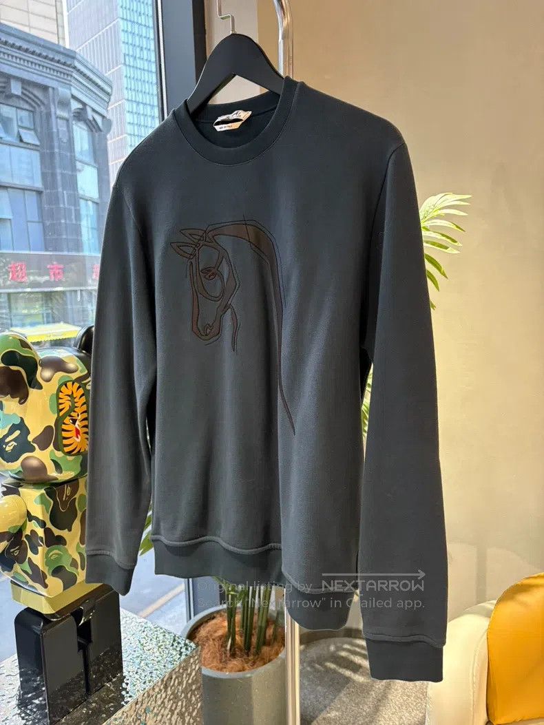 Hermes Hermes Blue horse head sweatshirt Size S / US 4 / IT 40 - 3 Thumbnail
