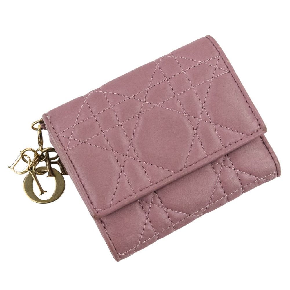 Dior Dior Christian Dior Lady Dior Cannage Trifold Wallet Leather Short Wallet DUTY FREE for USA Size ONE SIZE - 1 Thumbnail