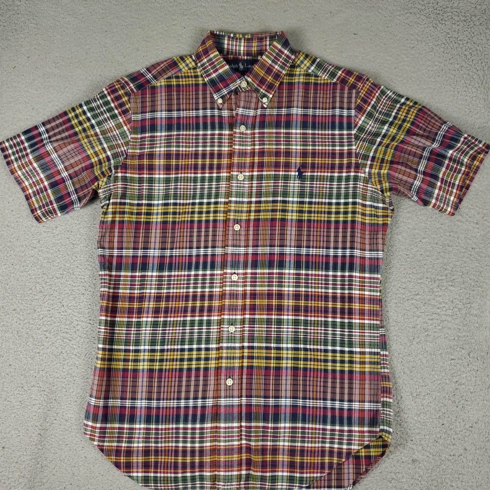 Ralph Lauren Ralph Lauren Shirt Mens Small Red Blue Plaid Pony Casual Button Up Short Sleeve Size US S / EU 44-46 / 1 - 3 Thumbnail