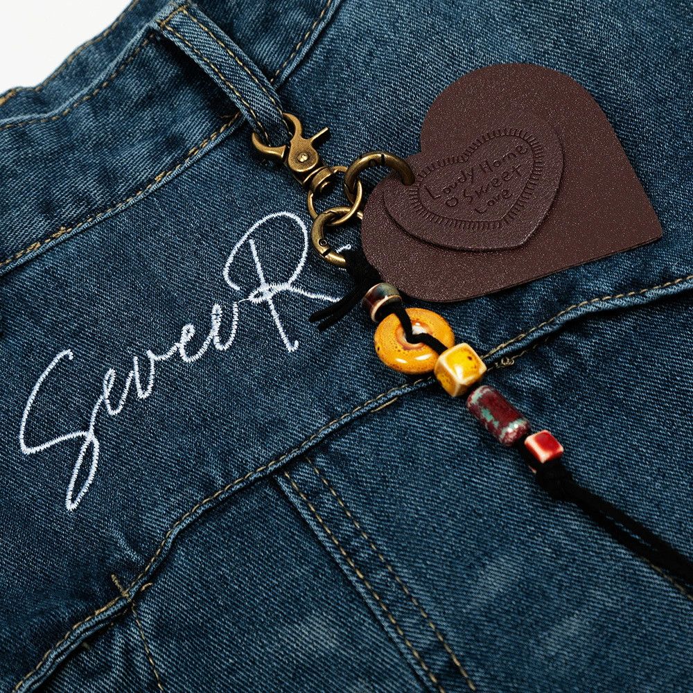 Jean Men's retro letter embroidered washed scimitar jeans y2k Size US 32 / EU 48 - 4 Thumbnail