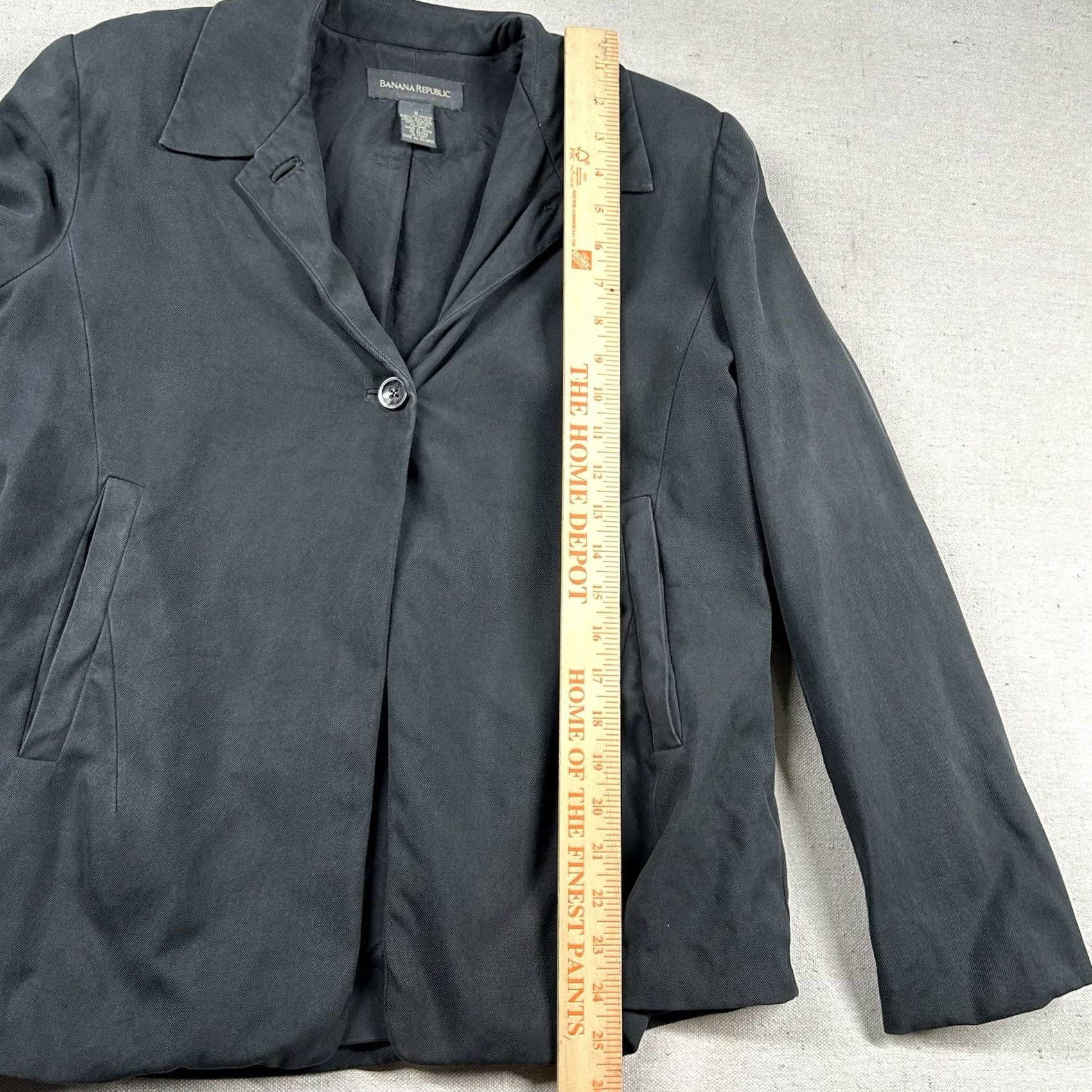 Banana Republic Banana Republic Womens Blazer 8 Silk One-Button Career Charcoal Gray Sports Coat Size M / US 6-8 / IT 42-44 - 6 Thumbnail