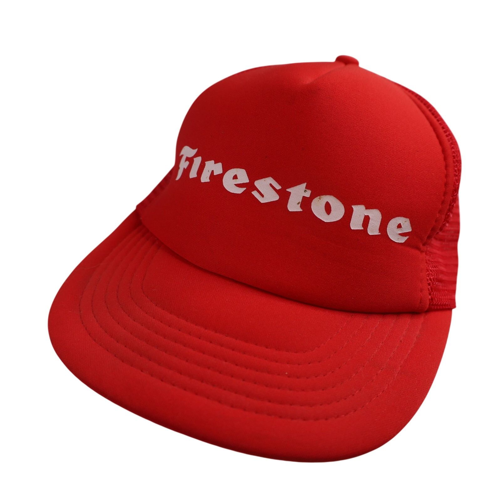 Vintage Vintage Firestone Spellout Mesh Foam Trucker Hat Size ONE SIZE - 1 Thumbnail