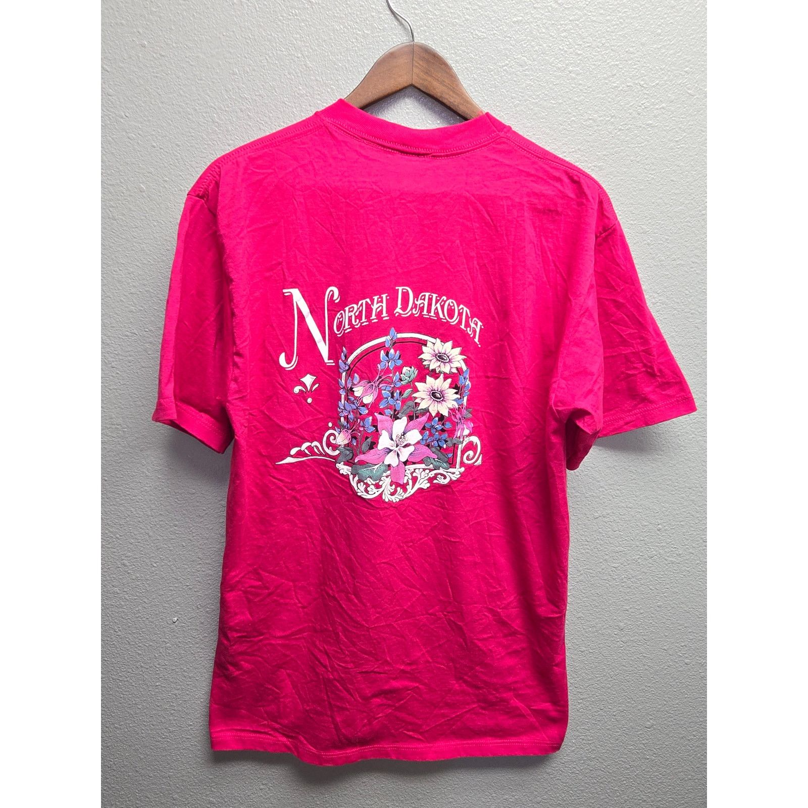 Jerzees × Vintage Vintage Pink Test Print Shirt North Dakota Flower Large Tee Size US L / EU 52-54 / 3 - 5 Thumbnail