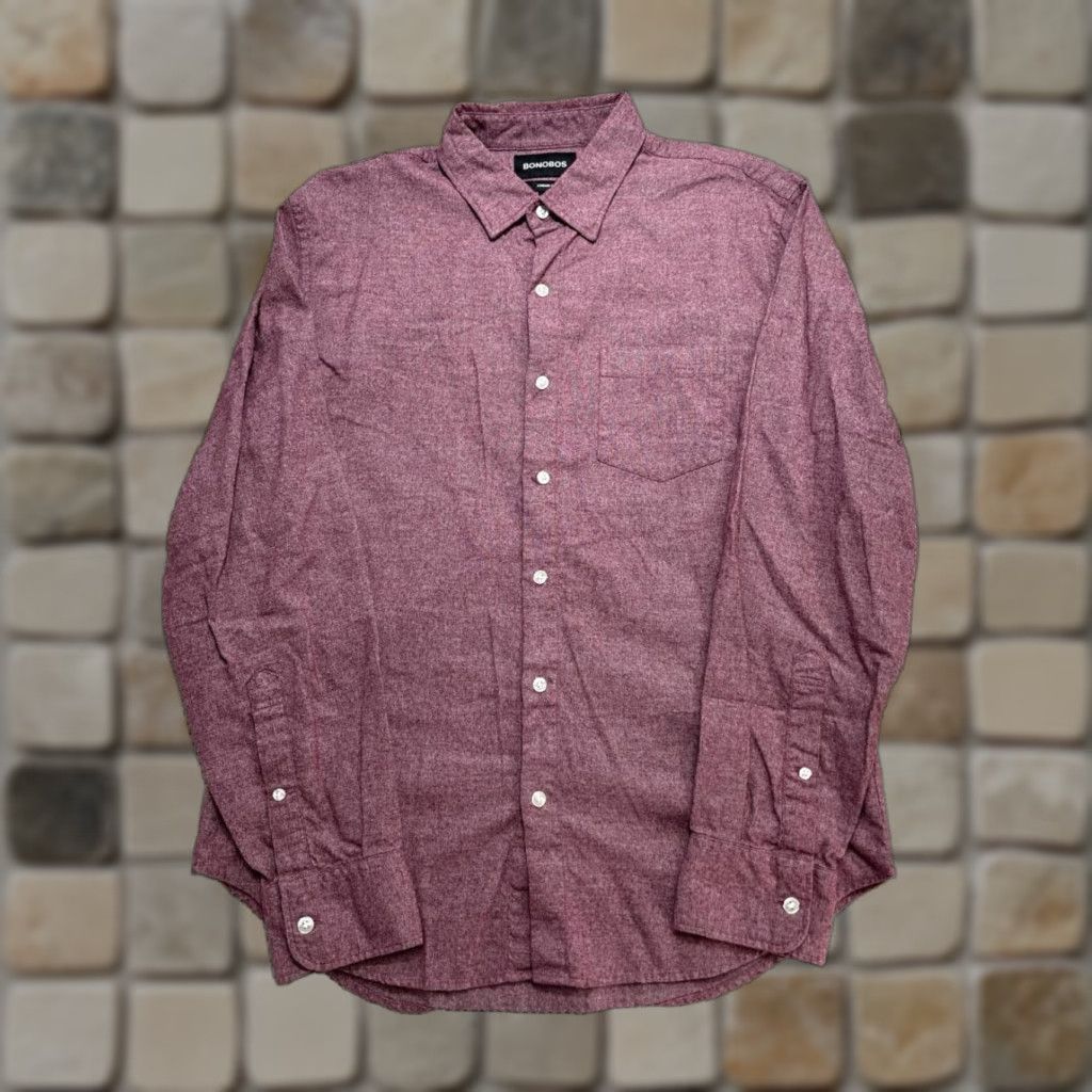 Bonobos Bonobos Shirt Mens Medium Pink Cotton Button Up Size US M / EU 48-50 / 2 - 1 Thumbnail