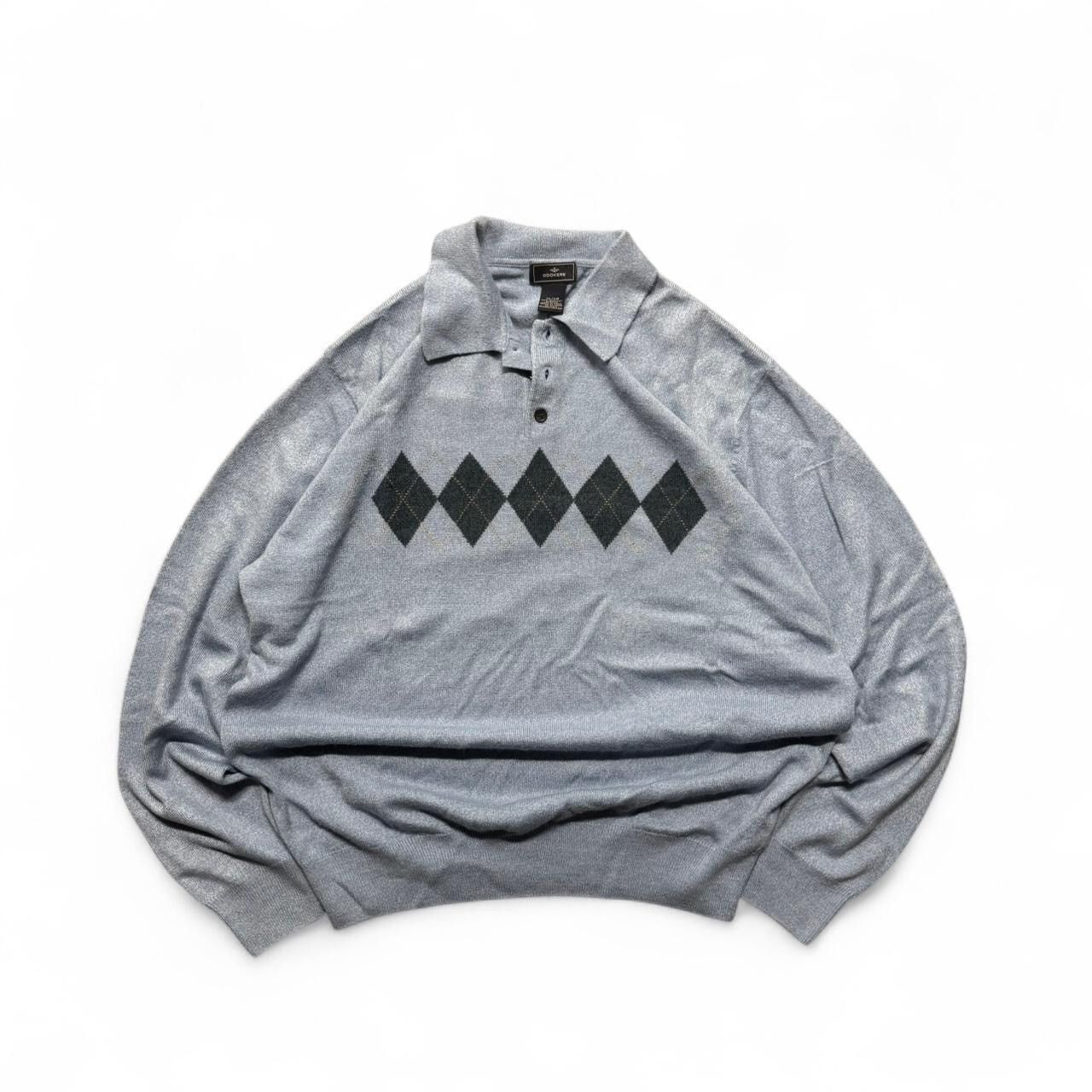 Dockers Vintage Dockers Argyle Knit Polo Long Sleeve Fits L Size US XL / EU 56 / 4 - 1 Thumbnail