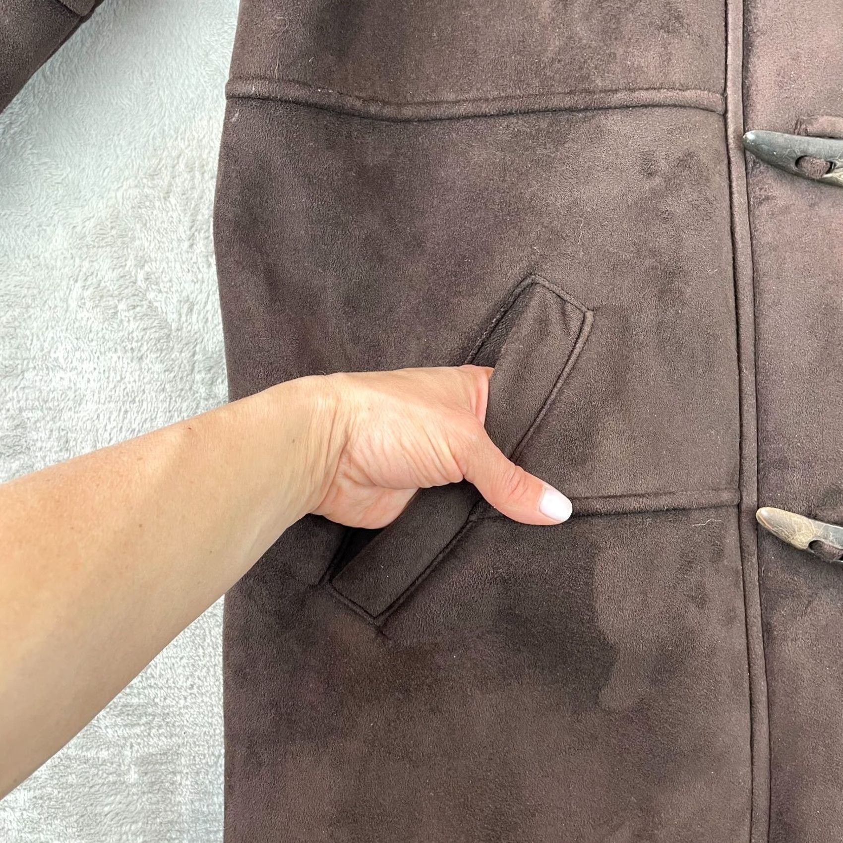 Ralph Lauren VINTAGE Lauren Ralph Lauren Coat Jacket Women Small Chocolate Brown Toggle Hooded LRL Coat Size S / US 4 / IT 40 - 6 Thumbnail