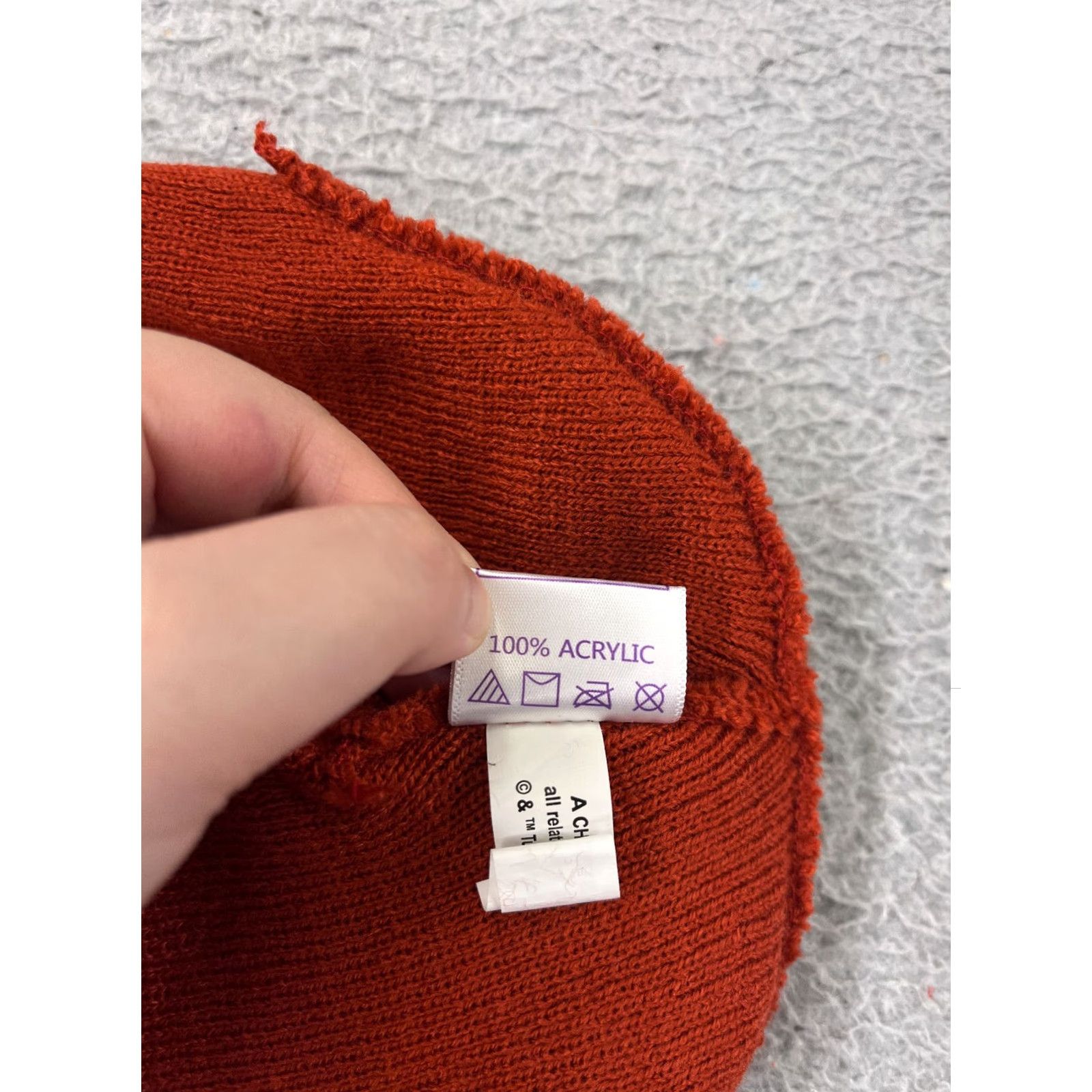 Vintage Running Man Beanie Adult One Size Red Knit Acrylic Hat, Christmas Theme, Fair Isle, 5K-10K Promotion Size ONE SIZE - 7 Thumbnail