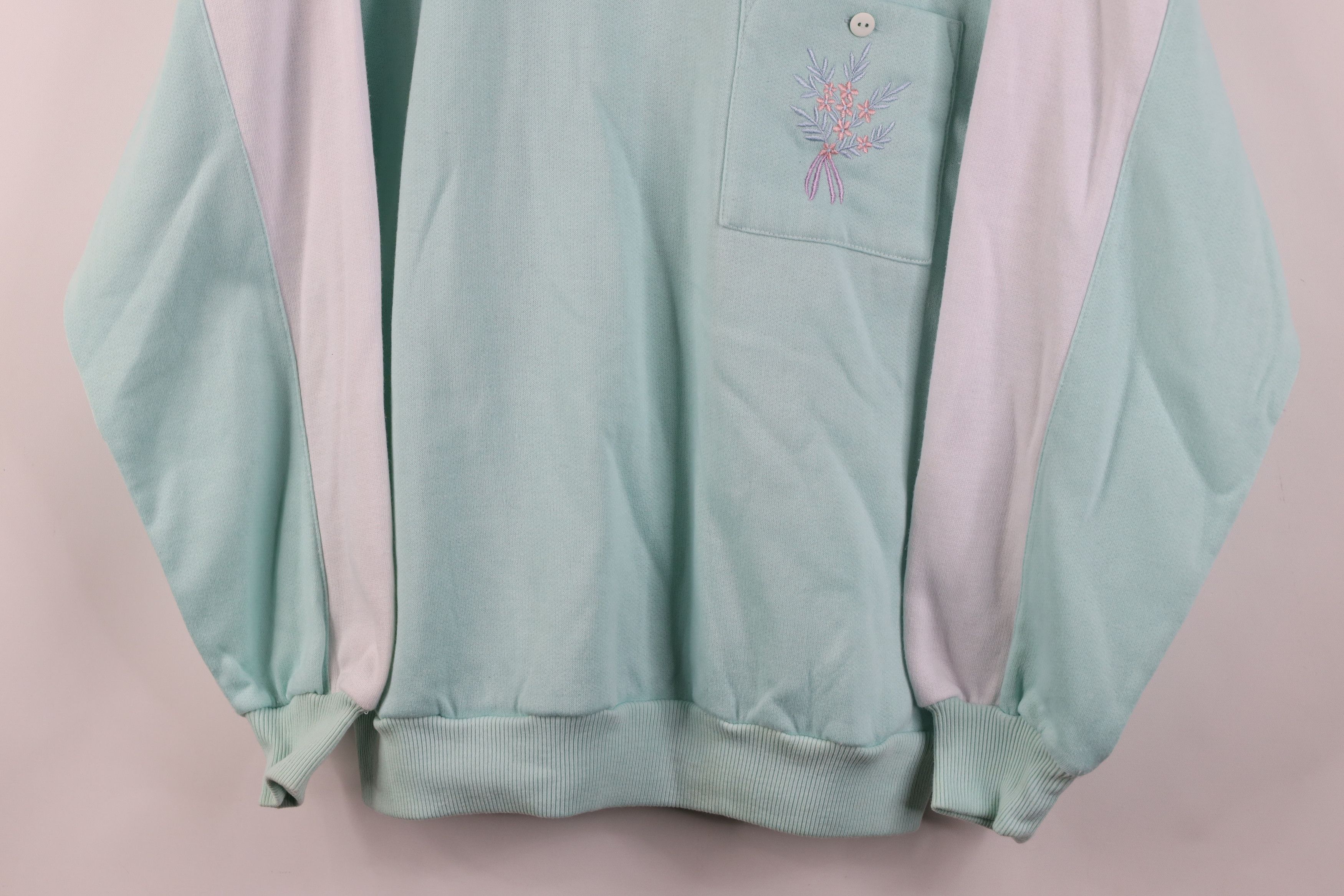 Vintage Vintage 90s Streetwear Flower Layered Sweatshirt Blue Size L / US 10 / IT 46 - 3 Thumbnail