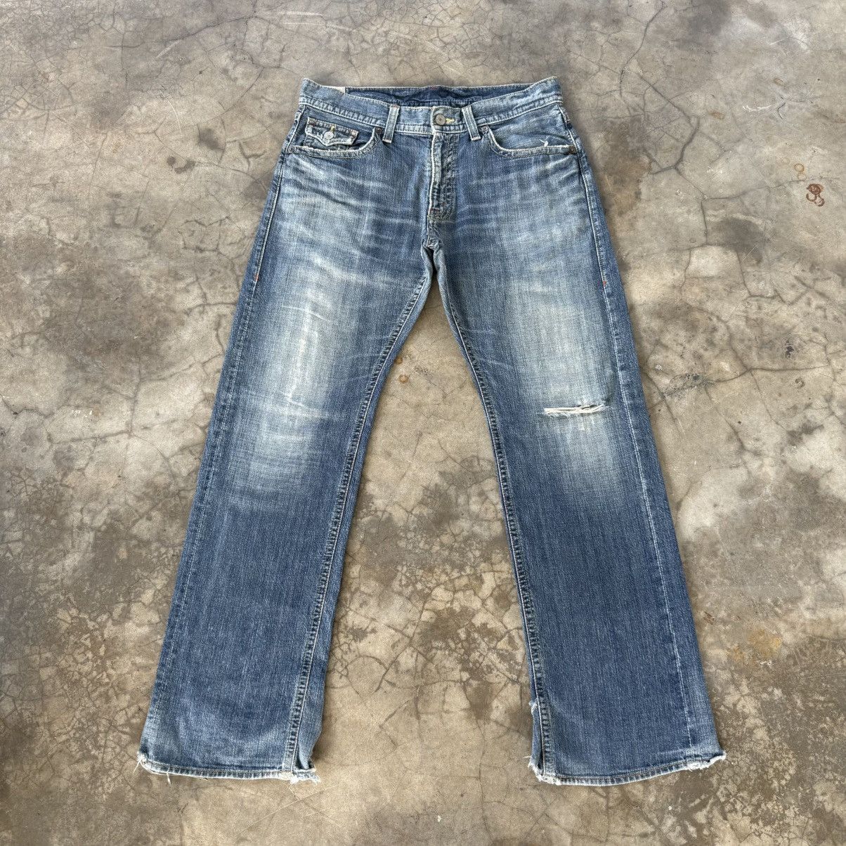 Japanese Brand W36x33 Vintage GL Faded Denim Ripped Jean Pants Size US 36 / EU 52 - 1 Thumbnail