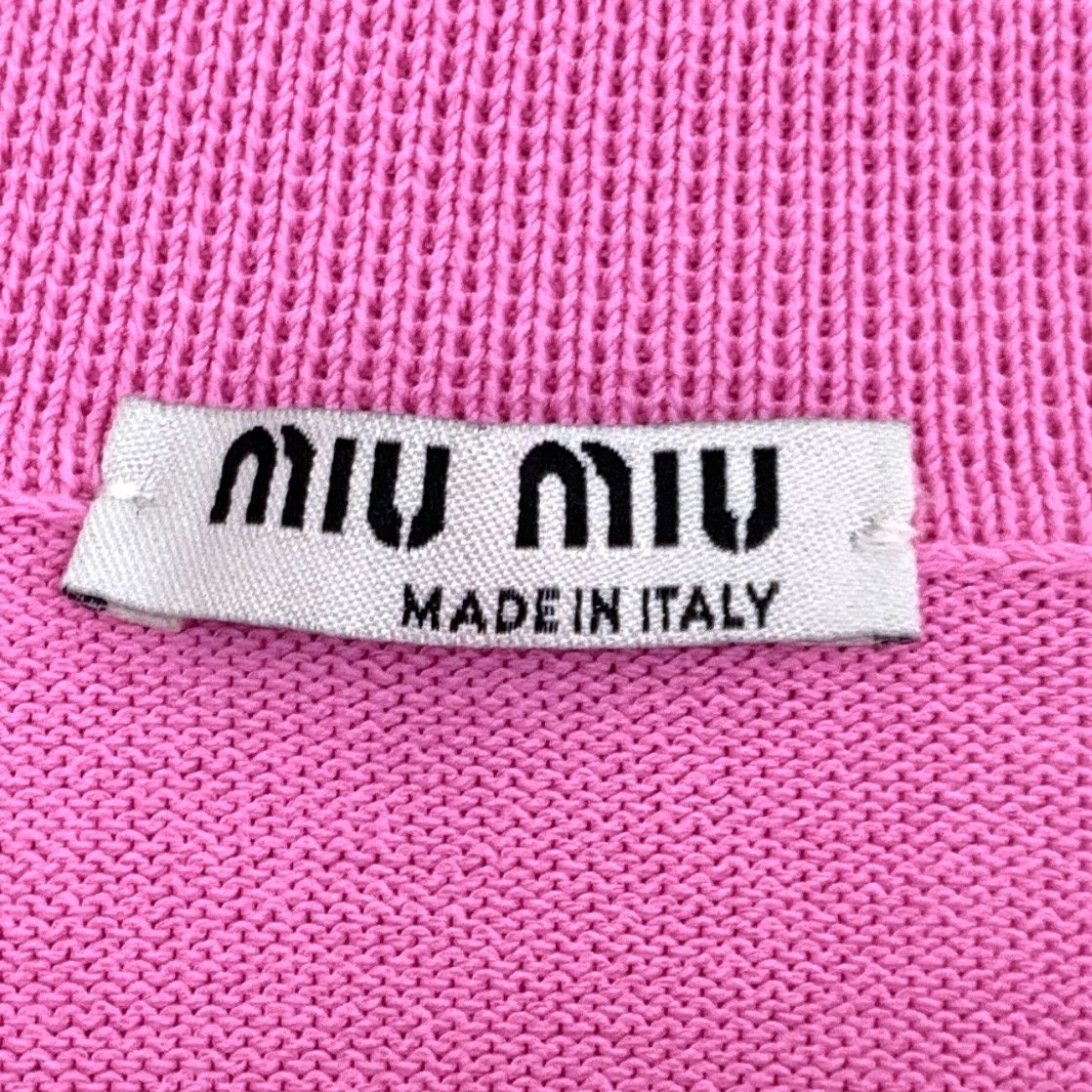 Miu Miu MiuMiu Pink Half-Zip Knit Polo (Size S) Size S / US 4 / IT 40 - 5 Thumbnail