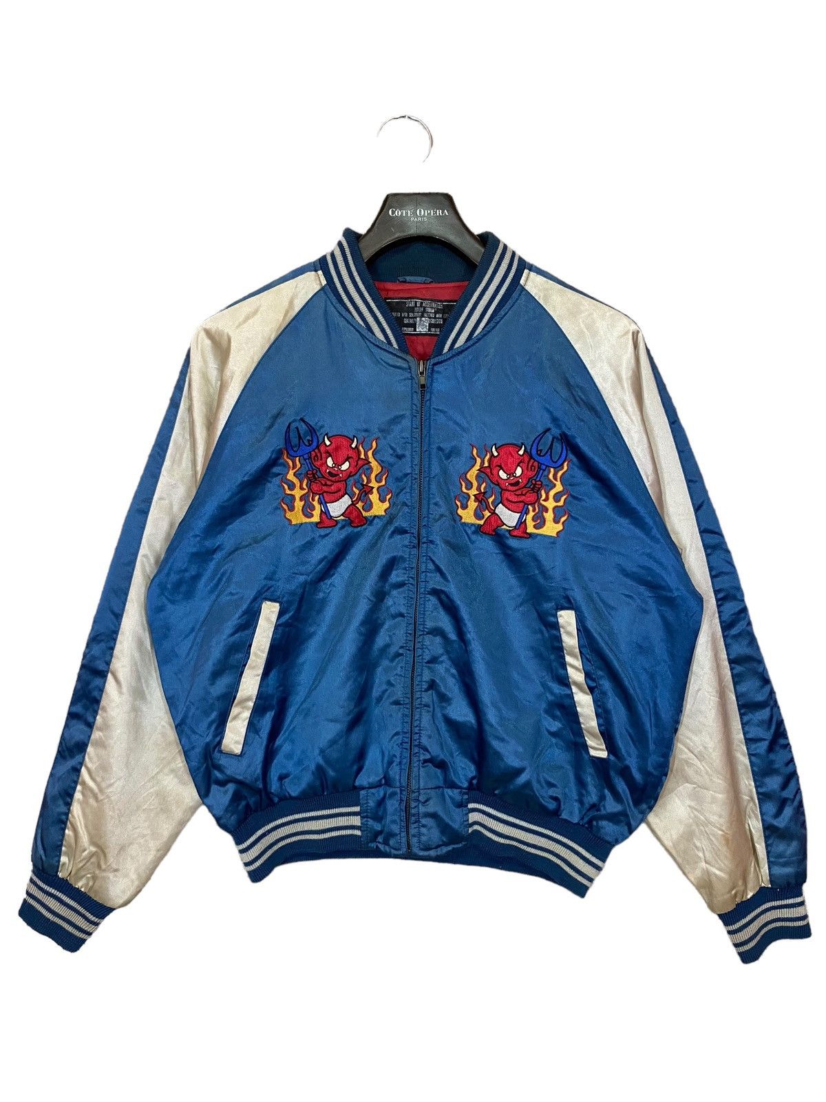 Japanese Brand × Traditional Weatherwear Vintage sukajan devil emboidery jacket satin very rare Size US L / EU 52-54 / 3 - 3 Thumbnail