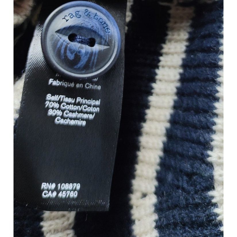 Rag & Bone Rag & Bone Striped Cardigan Cotton-Cashmere Pointelle Size M Size M / US 6-8 / IT 42-44 - 5 Thumbnail