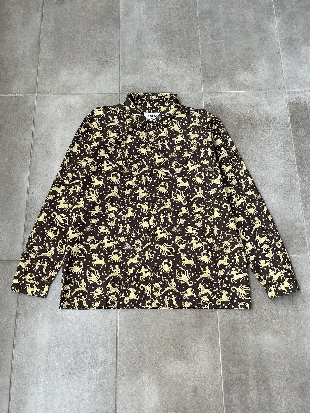 YMC !DS! SS23 YMC Zodiac Motif Silk Button Up Shirt Size US M / EU 48-50 / 2 - 8 Thumbnail