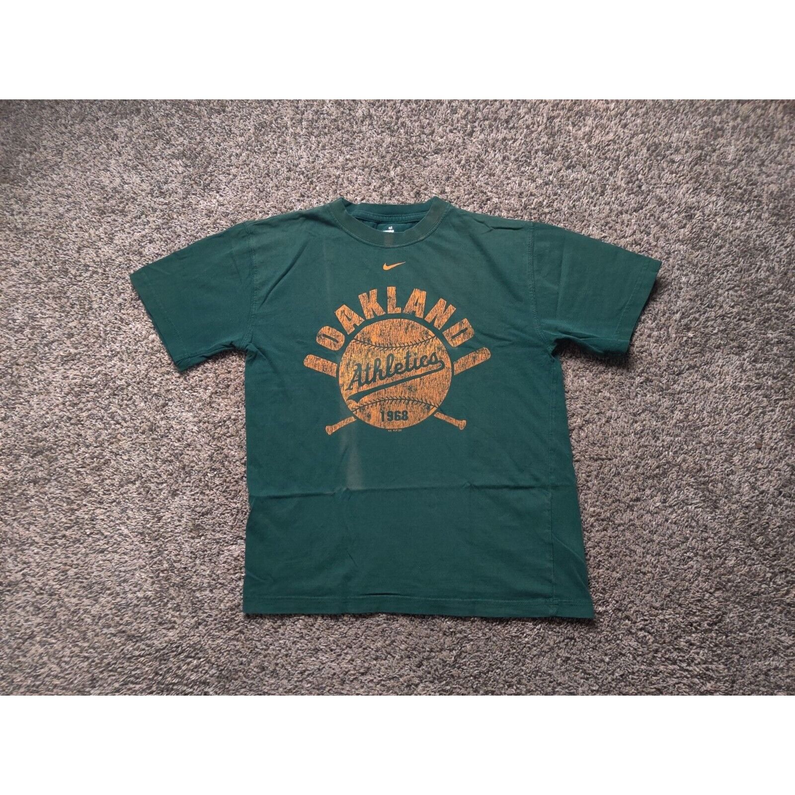 Nike Oakland Athletics Shirt Adult Medium Green Yellow Spell Out Size US M / EU 48-50 / 2 - 1 Thumbnail