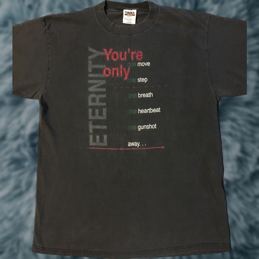 Tultex VINTAGE 90s Eternity Faded Shirt XL Black T-Shirt Men XL Funny Grunge Punk Religion Jesus Christ Size US XL / EU 56 / 4 - 1 Thumbnail