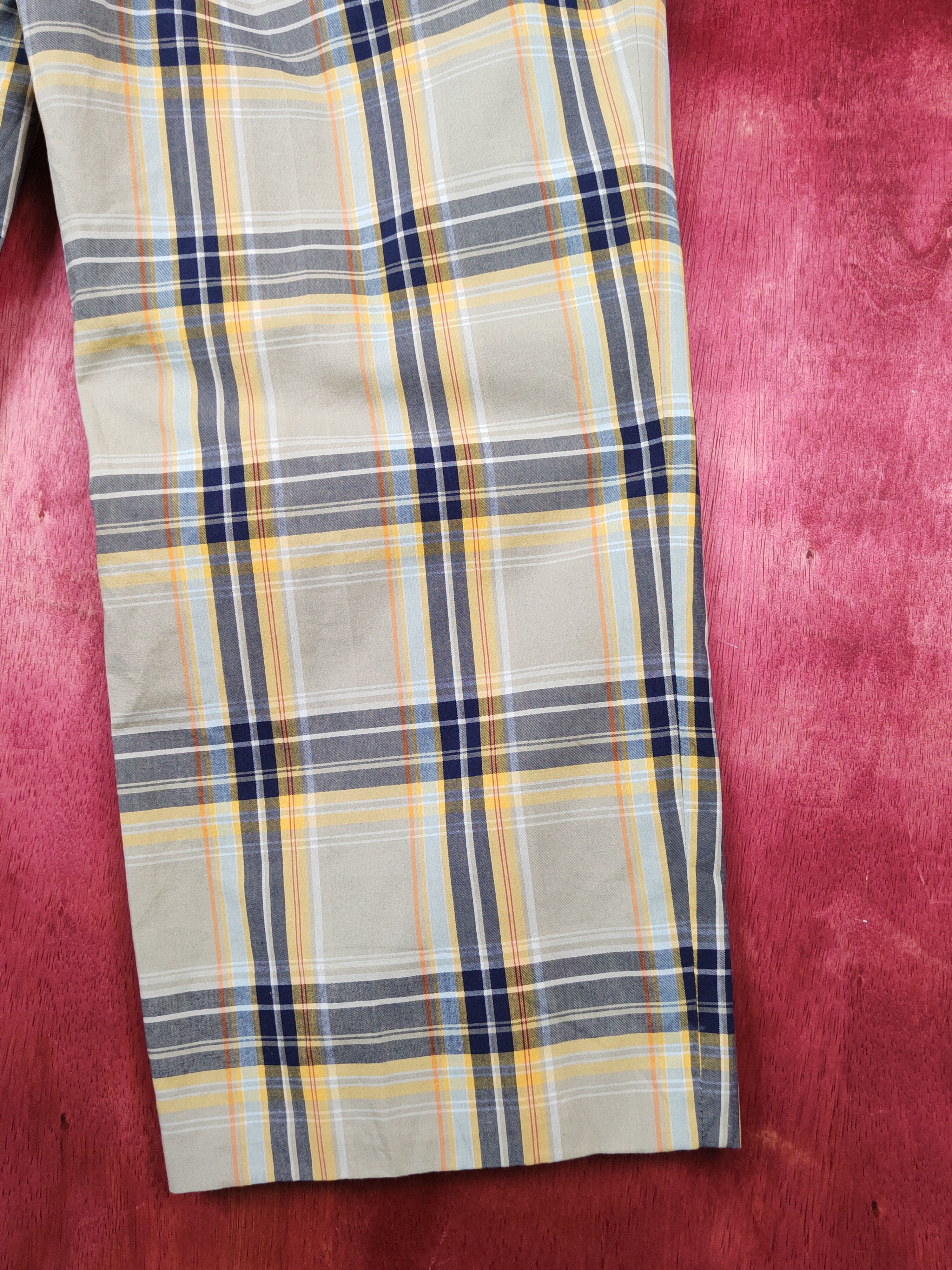 Kenzo Kenzo Golf Yellow Blue checkered Casual Pants #S1348 Size US 32 / EU 48 - 12 Thumbnail