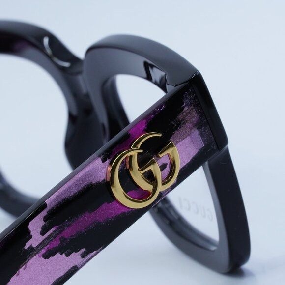 Gucci Gucci GG1549O 003 Eyeglasses Black 52mm Square Frame Size ONE SIZE - 7 Thumbnail